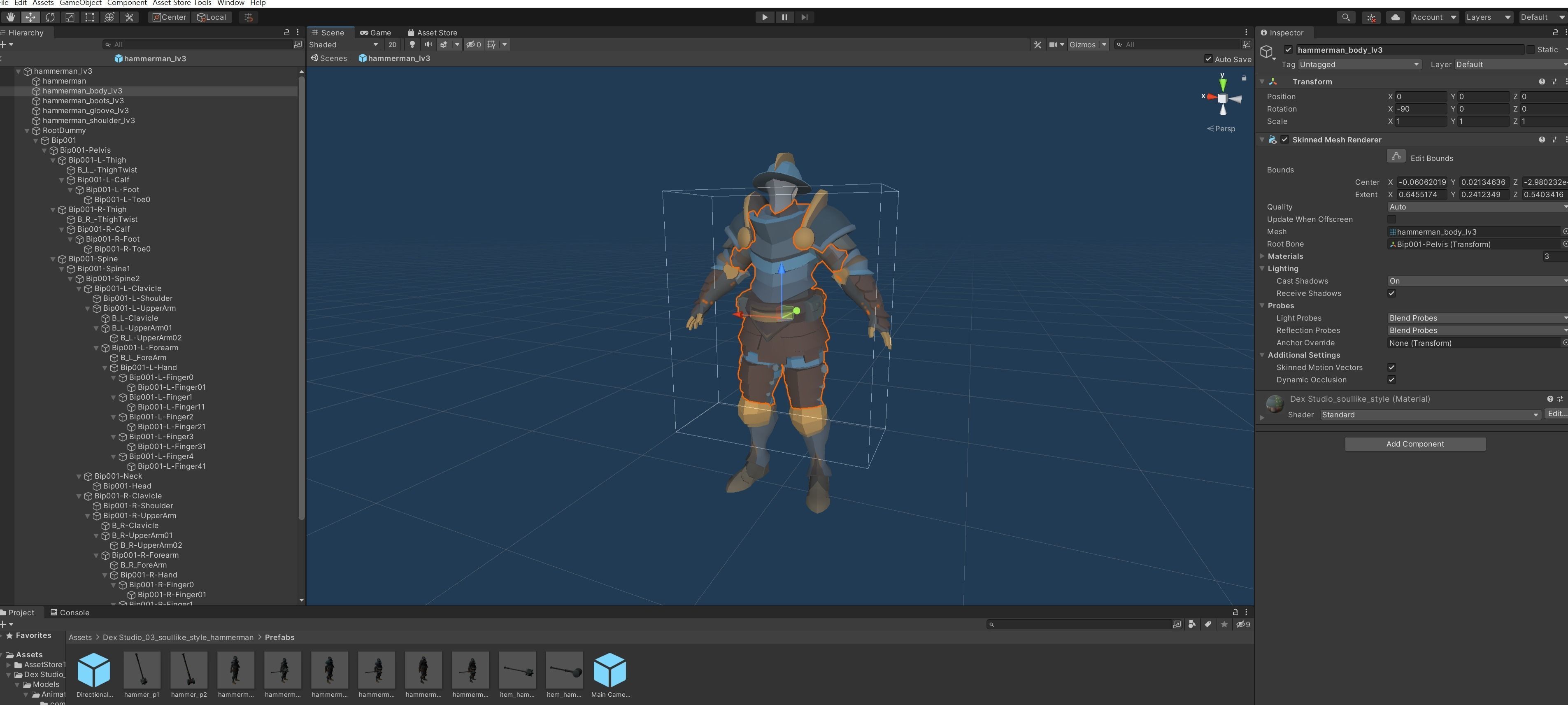 Soullike Style 03 Hammer man  Animations x115 Humanoid Low-poly 3D model_14