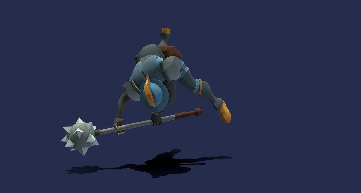 Soullike Style 03 Hammer man  Animations x115 Humanoid Low-poly 3D model_33