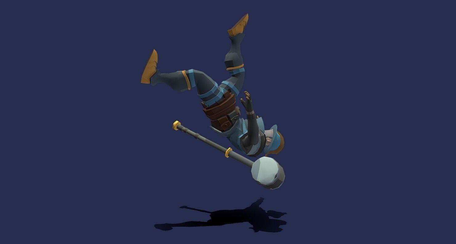 Soullike Style 03 Hammer man  Animations x115 Humanoid Low-poly 3D model_27