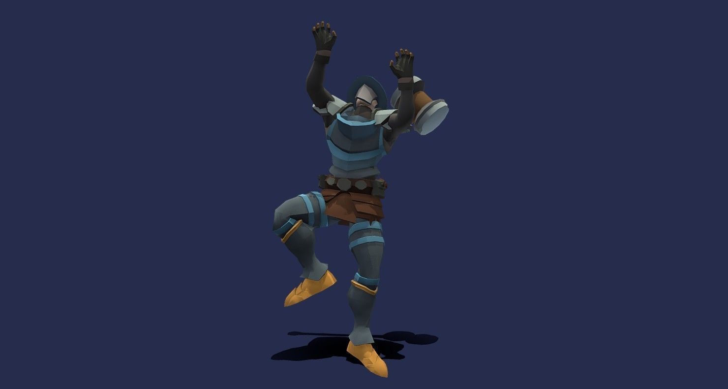 Soullike Style 03 Hammer man  Animations x115 Humanoid Low-poly 3D model_17