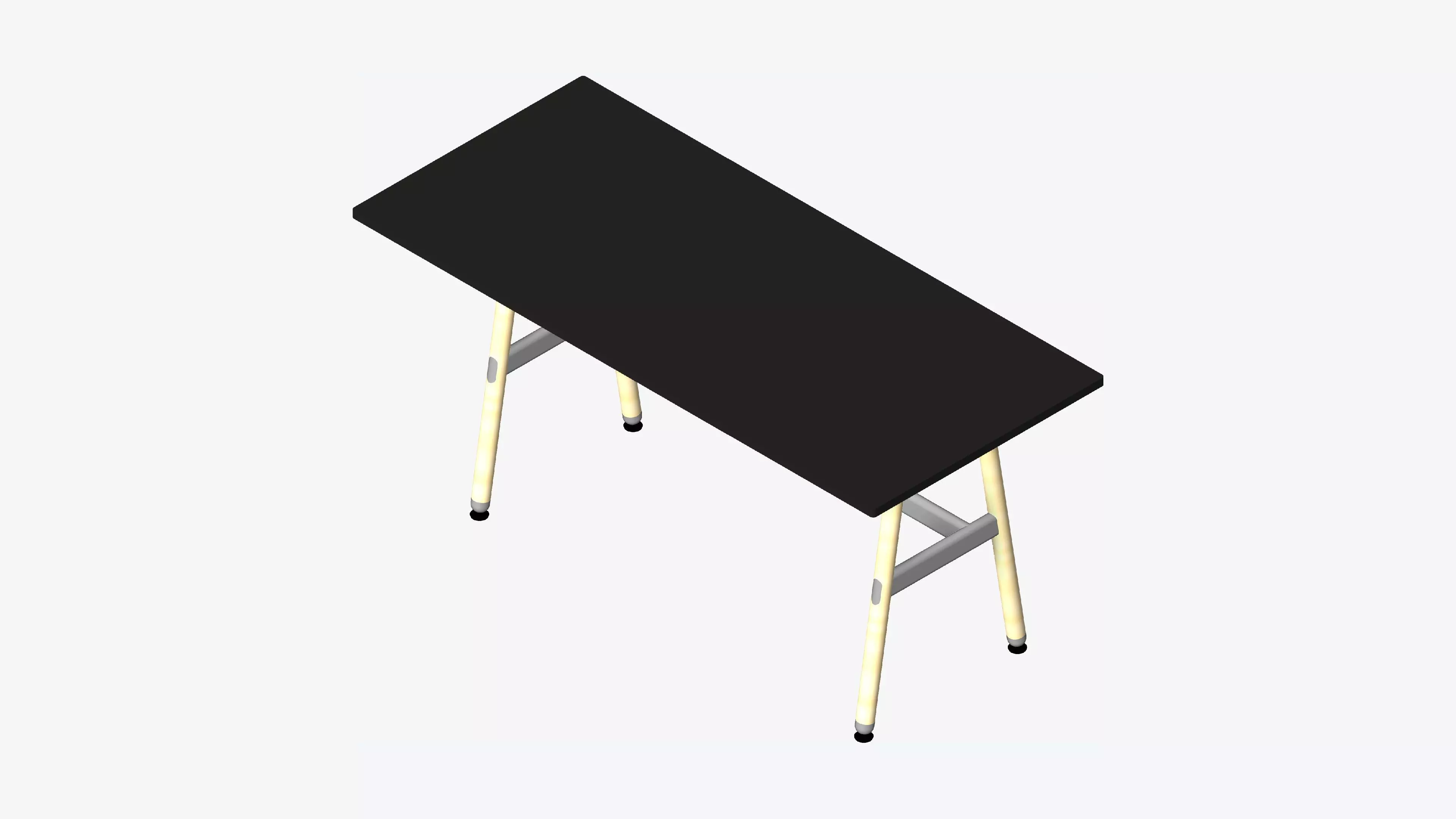 Desk - Timberline - Workstation - Sgl - Side - 1 - Person - Mid Low-poly 3D model_0