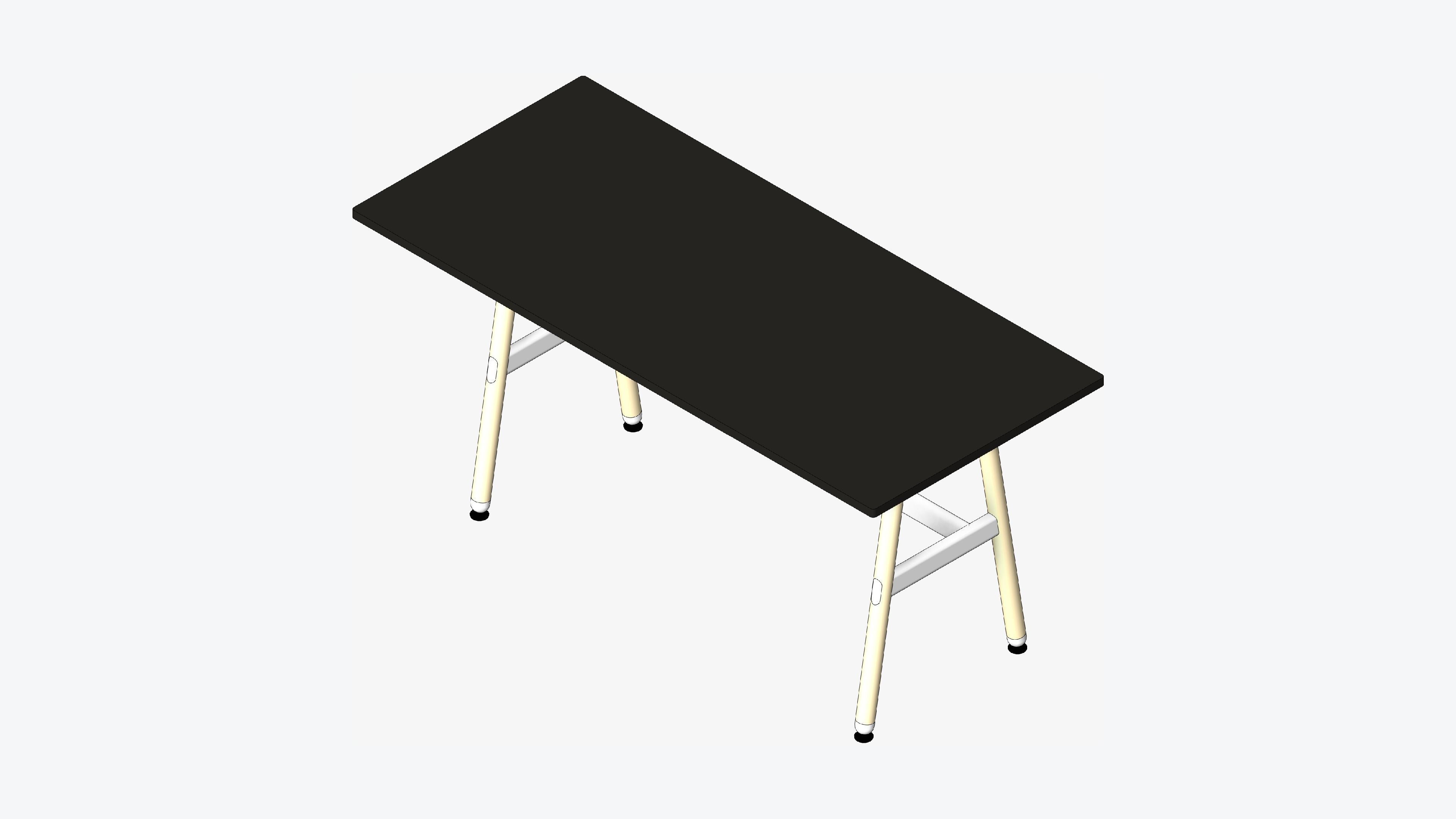 Desk - Timberline - Workstation - Sgl - Side - 1 - Person - Mid Low-poly 3D model_1