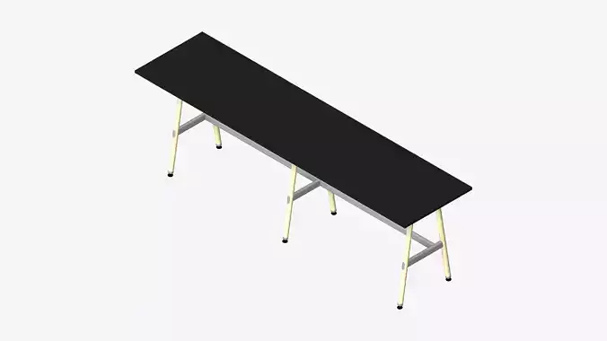 Desk - Timberline - Workstation - Sgl - Side - 2 - Person - High Low-poly 3D model