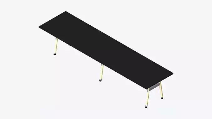 Desk - Timberline - Workstation - Sgl - Side - 2 - Person - Low Low-poly 3D model