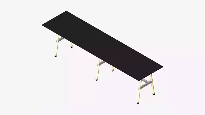 Desk - Timberline - Workstation - Sgl - Side - 2 - Person - Mid Low-poly 3D model