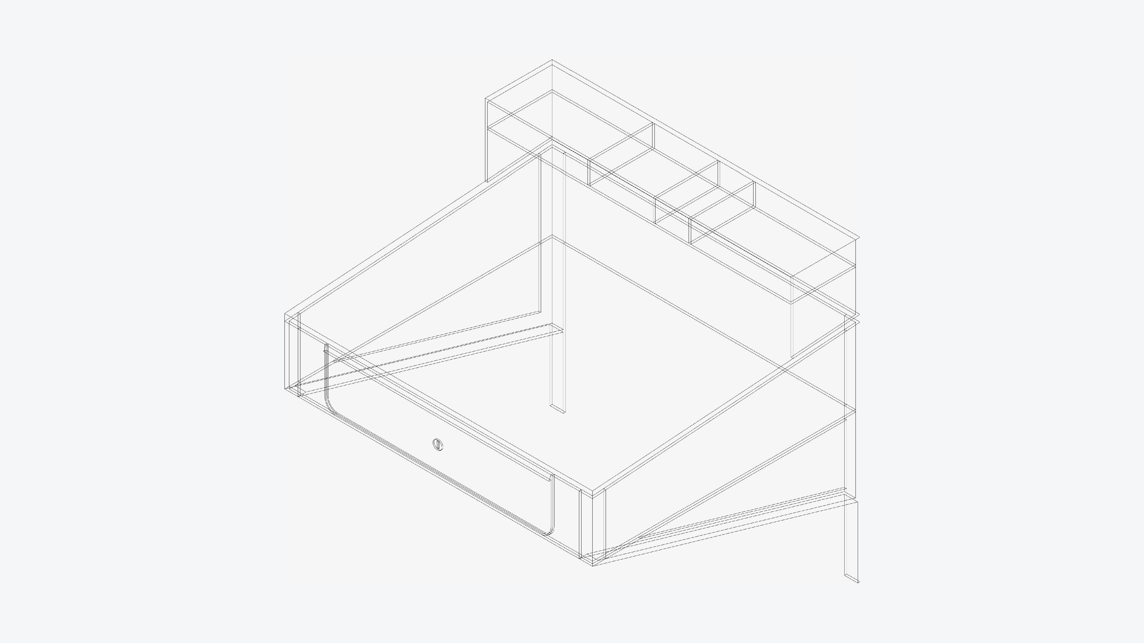 Desk - Wall Mount - Locka Low-poly 3D model_3