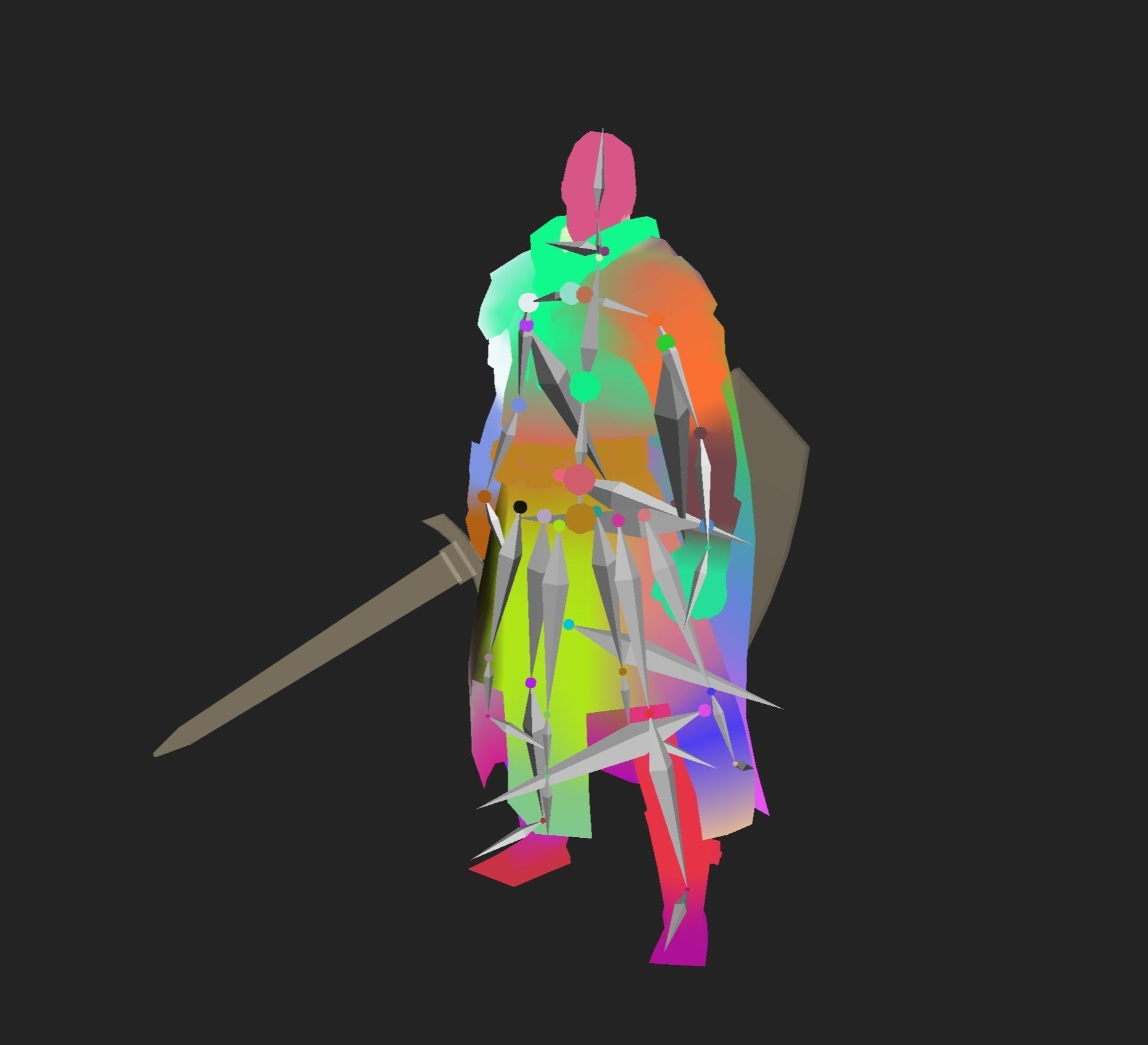 Classic RPG Style 01 Auther Warrior  Archer  Swordman  Low-poly 3D model_4