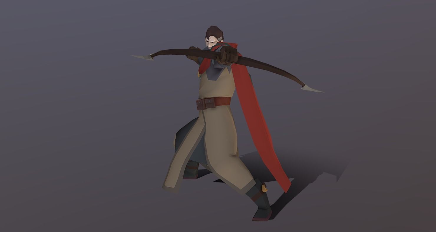 Classic RPG Style 01 Auther Warrior  Archer  Swordman  Low-poly 3D model_22