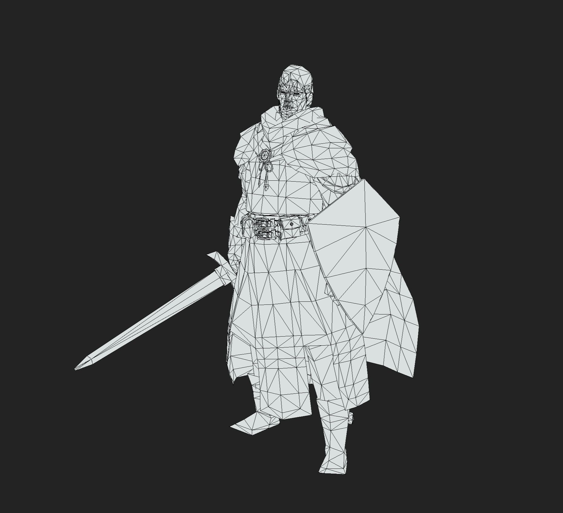 Classic RPG Style 01 Auther Warrior  Archer  Swordman  Low-poly 3D model_6