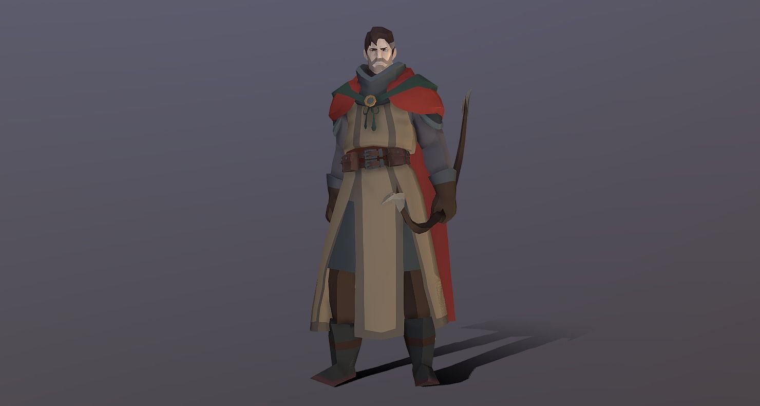 Classic RPG Style 01 Auther Warrior  Archer  Swordman  Low-poly 3D model_18