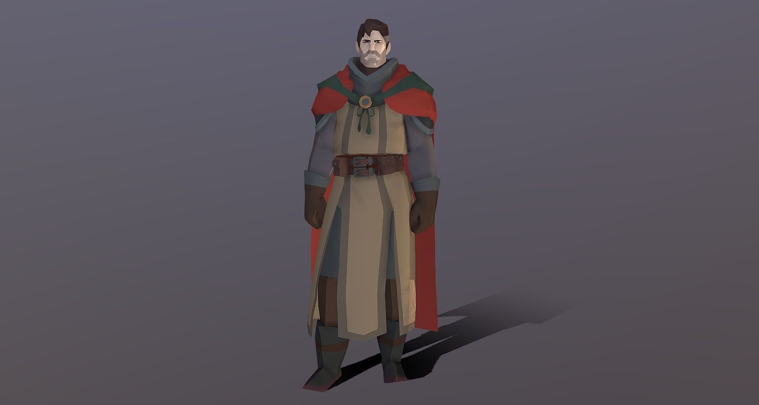 Classic RPG Style 01 Auther Warrior  Archer  Swordman  Low-poly 3D model_12