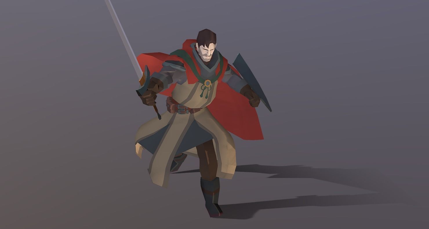 Classic RPG Style 01 Auther Warrior  Archer  Swordman  Low-poly 3D model_14