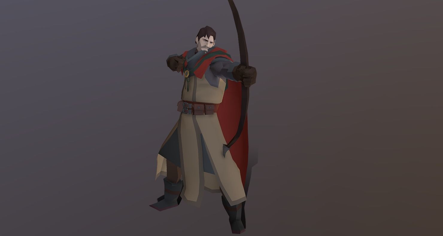 Classic RPG Style 01 Auther Warrior  Archer  Swordman  Low-poly 3D model_27