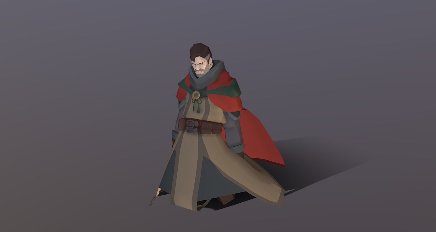 Classic RPG Style 01 Auther Warrior  Archer  Swordman  Low-poly 3D model_9