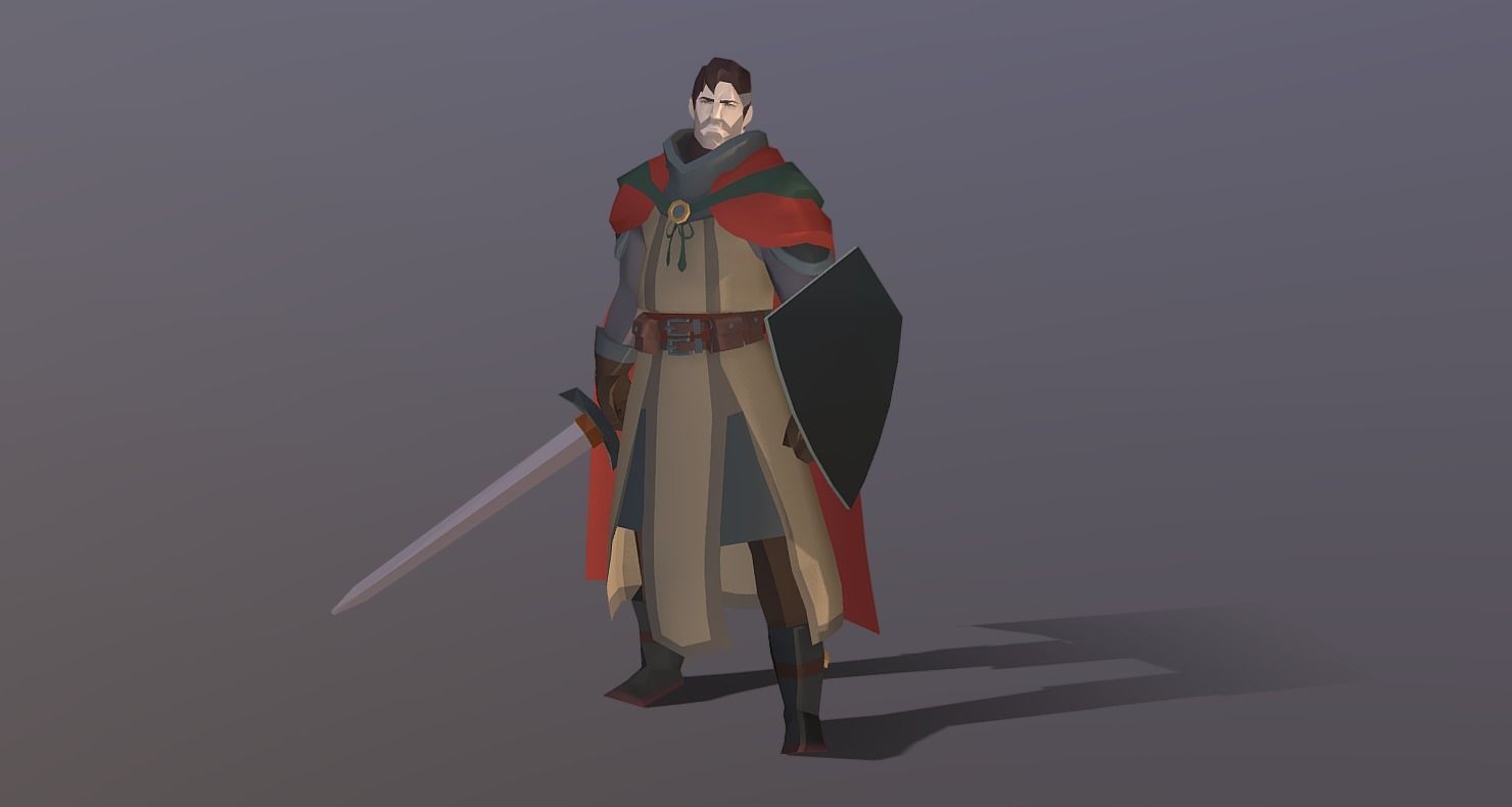 Classic RPG Style 01 Auther Warrior  Archer  Swordman  Low-poly 3D model_23