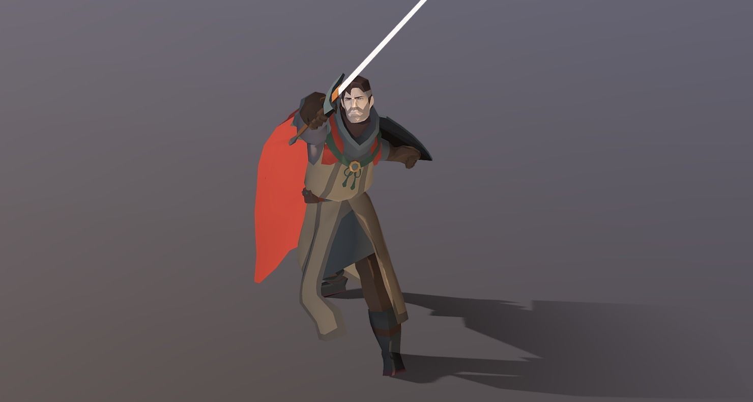 Classic RPG Style 01 Auther Warrior  Archer  Swordman  Low-poly 3D model_10
