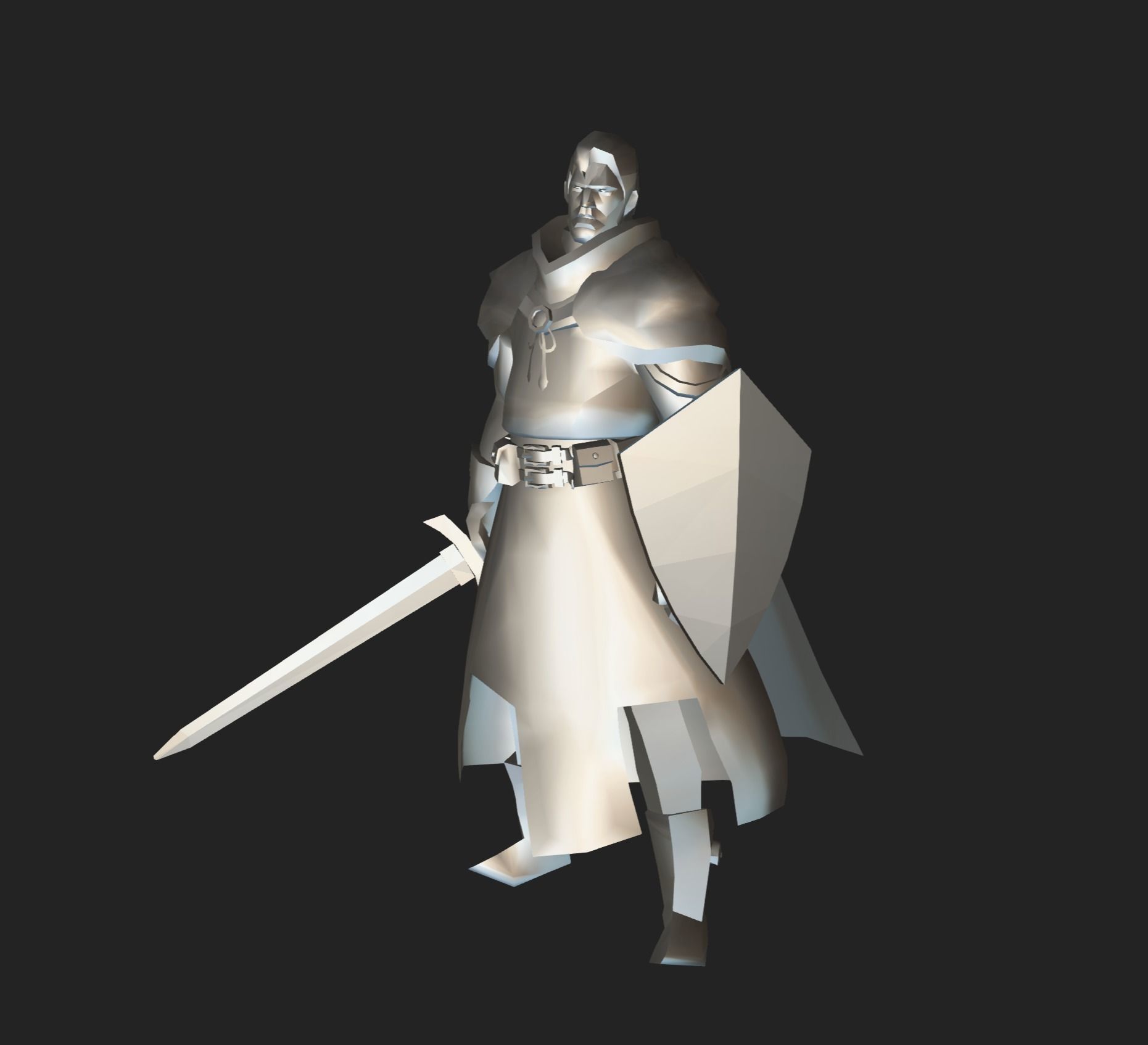 Classic RPG Style 01 Auther Warrior  Archer  Swordman  Low-poly 3D model_5