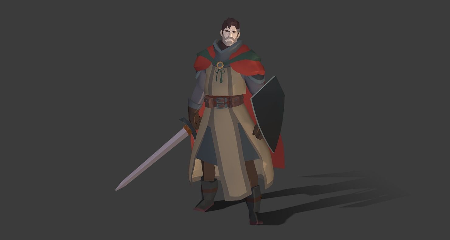 Classic RPG Style 01 Auther Warrior  Archer  Swordman  Low-poly 3D model_25