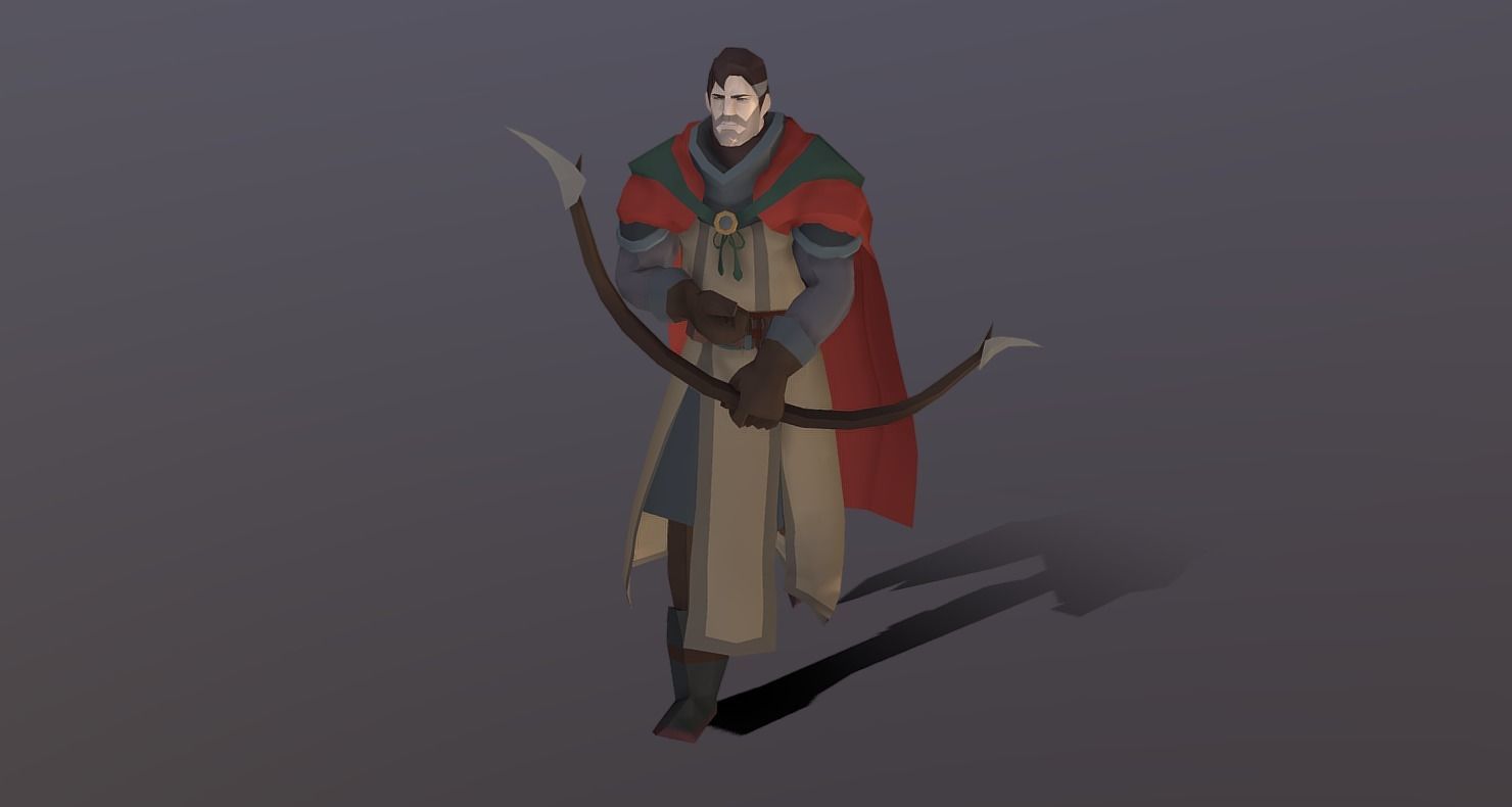 Classic RPG Style 01 Auther Warrior  Archer  Swordman  Low-poly 3D model_15