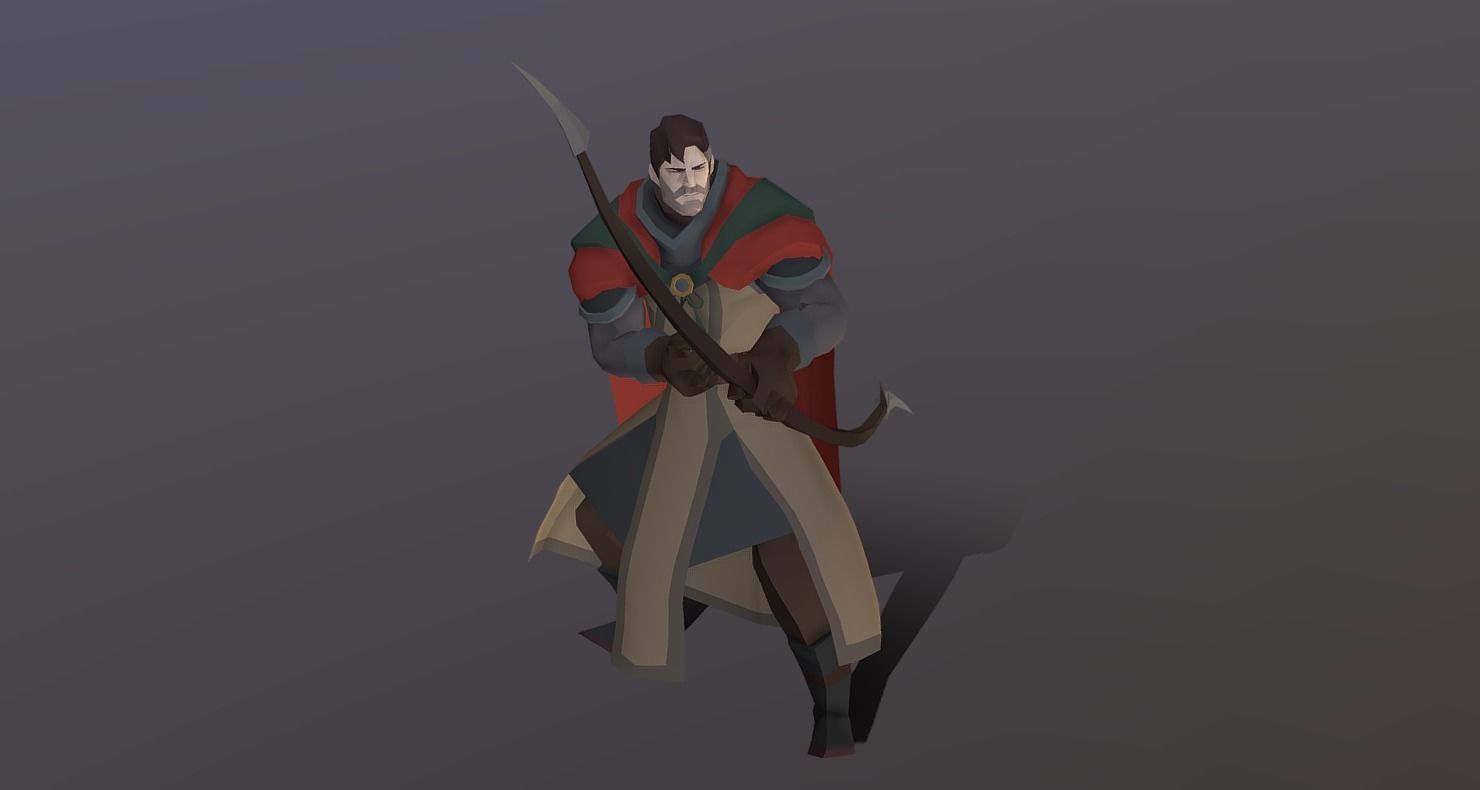 Classic RPG Style 01 Auther Warrior  Archer  Swordman  Low-poly 3D model_26