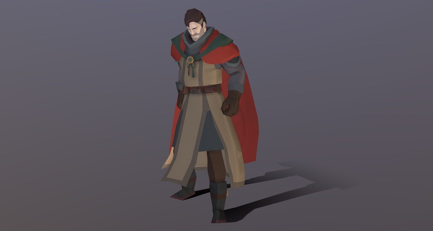 Classic RPG Style 01 Auther Warrior  Archer  Swordman  Low-poly 3D model_13