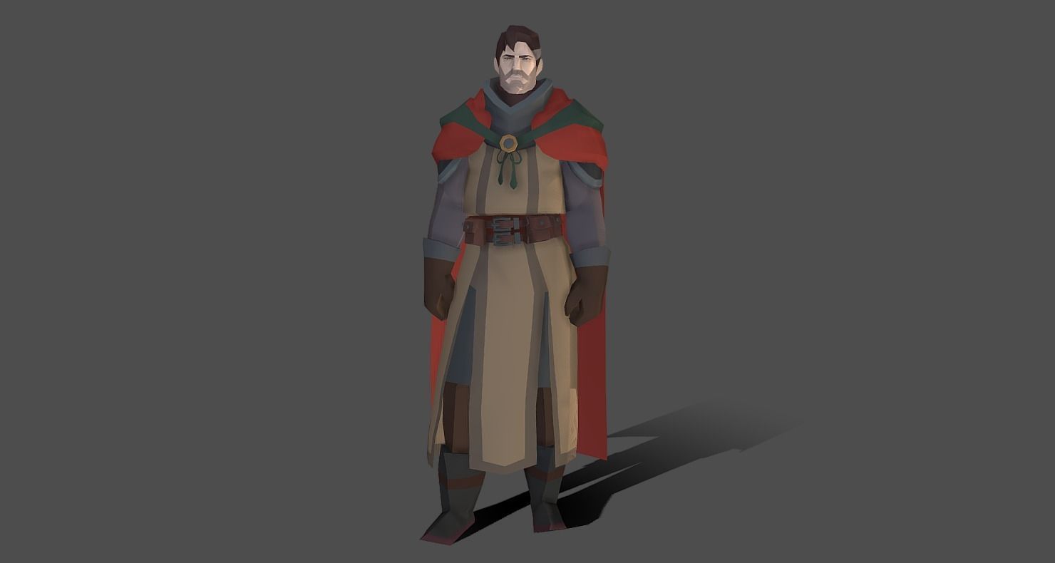 Classic RPG Style 01 Auther Warrior  Archer  Swordman  Low-poly 3D model_24