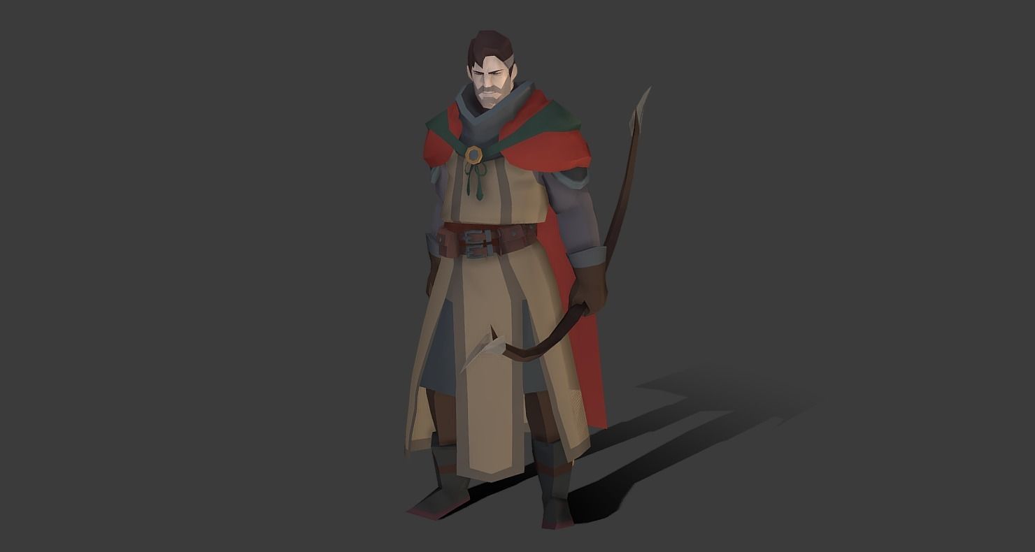 Classic RPG Style 01 Auther Warrior  Archer  Swordman  Low-poly 3D model_28