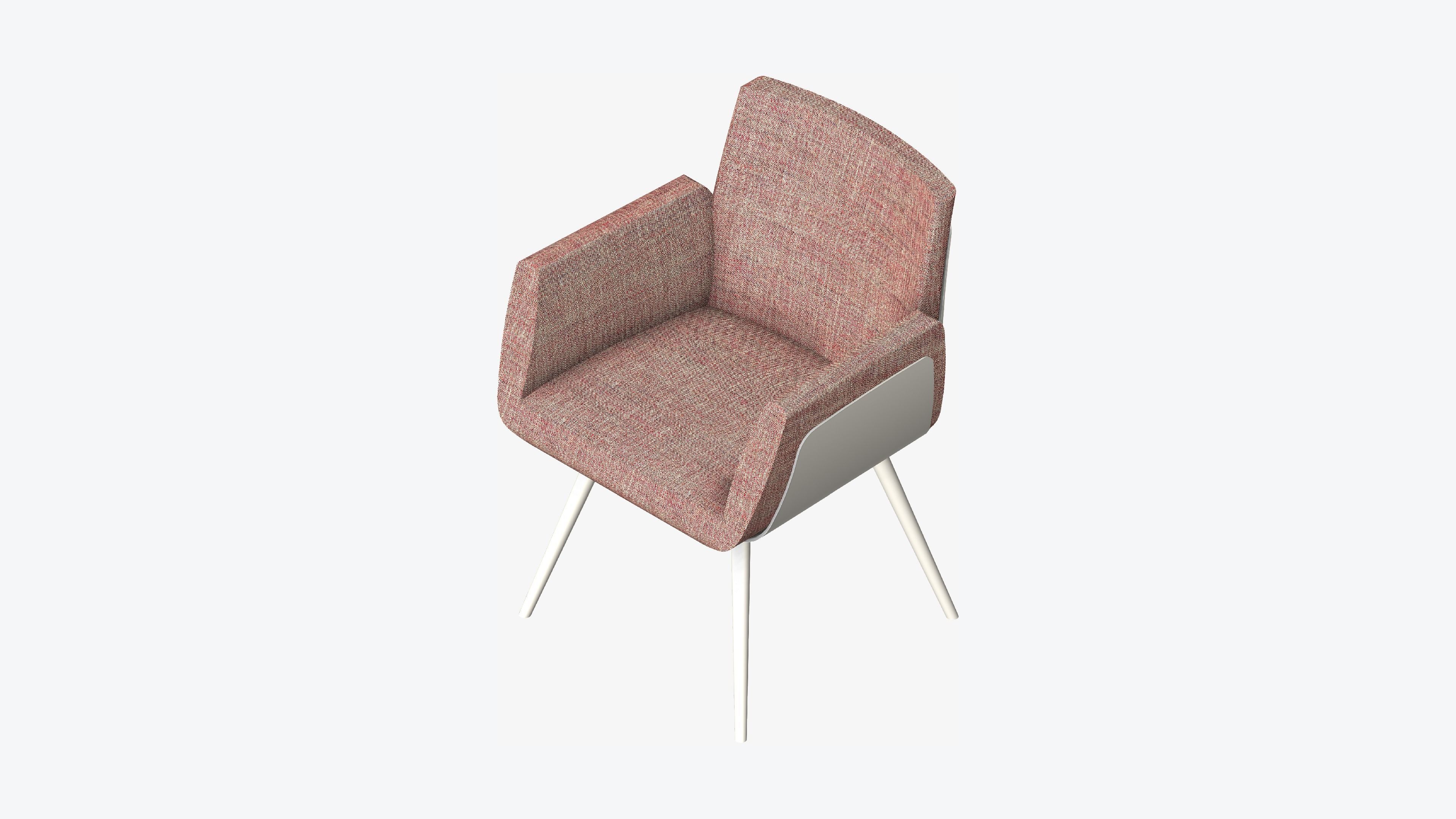 Furniture - Chair - Contemporary - Solid Wood Frame Low-poly 3D model_6