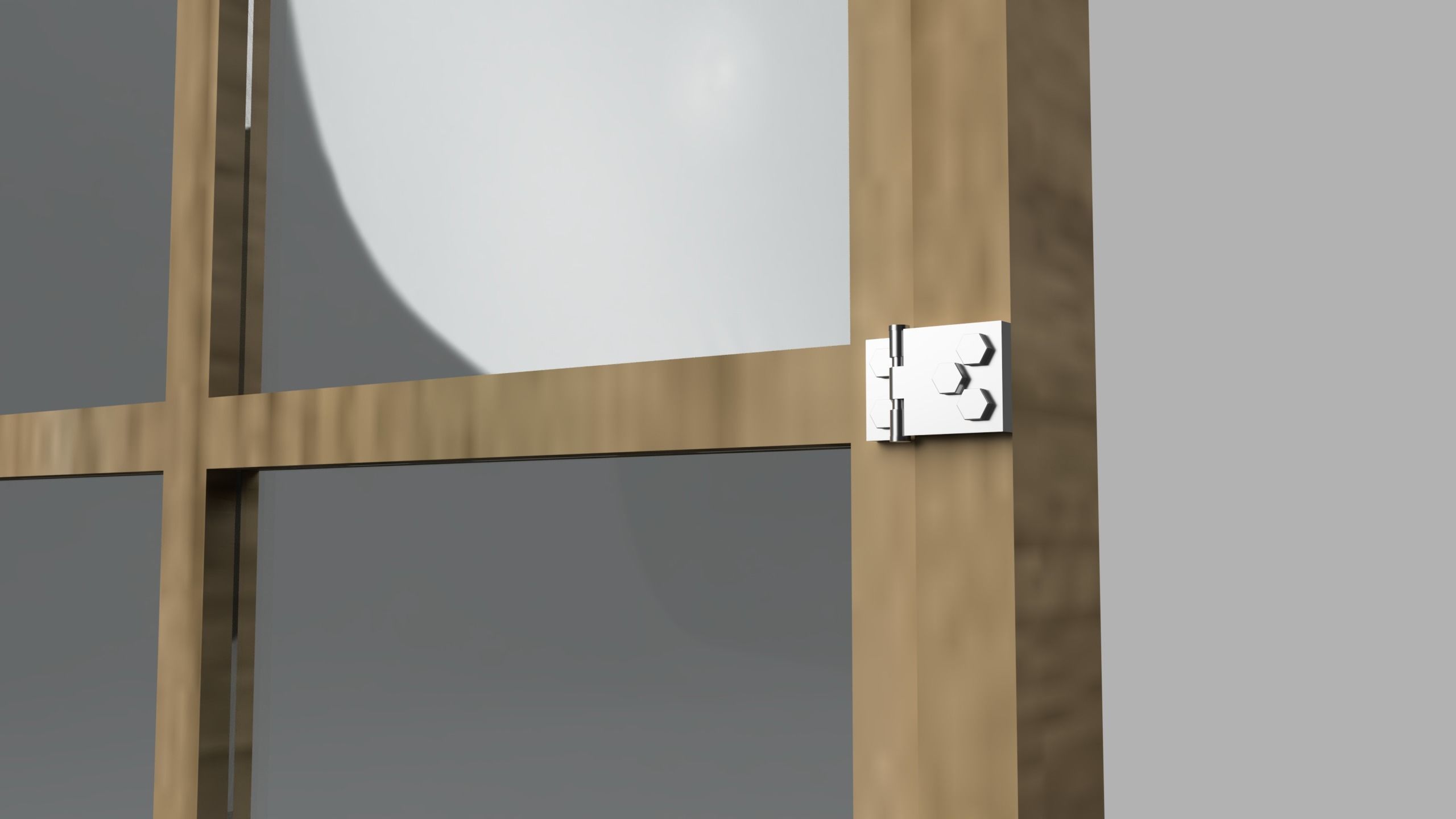 Wooden old stylized Window with hinges Low Poly Free low-poly 3D model_1