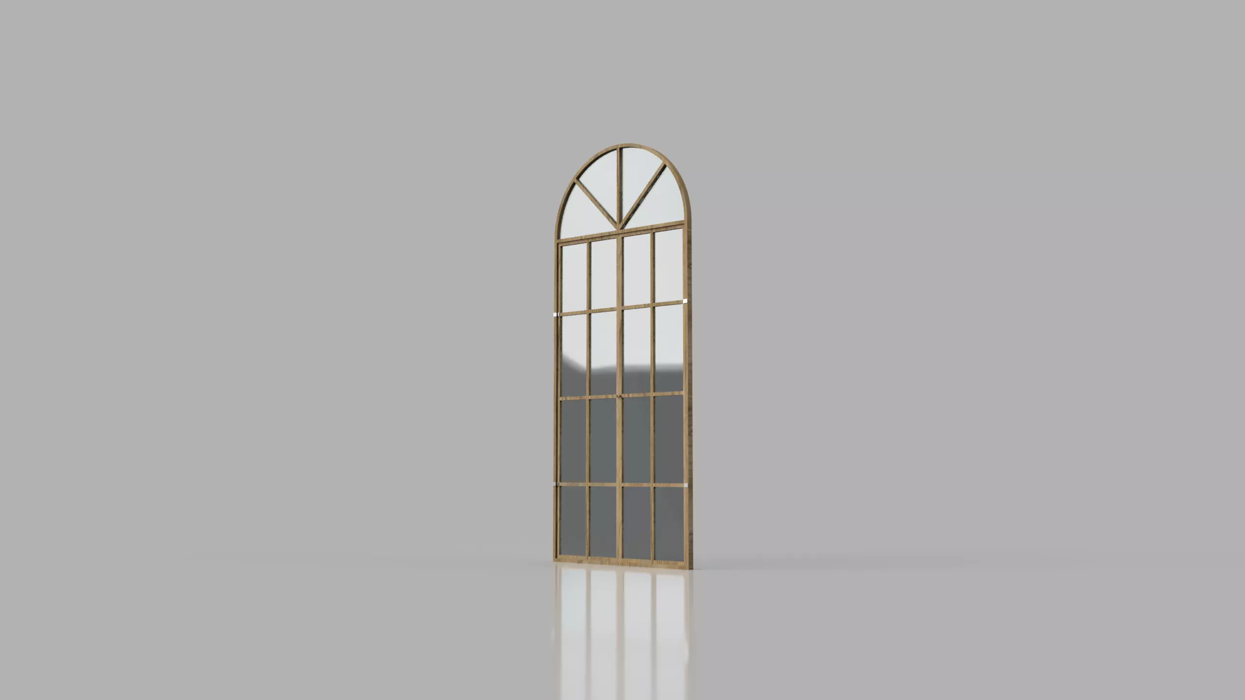 Wooden old stylized Window with hinges Low Poly Free low-poly 3D model_0