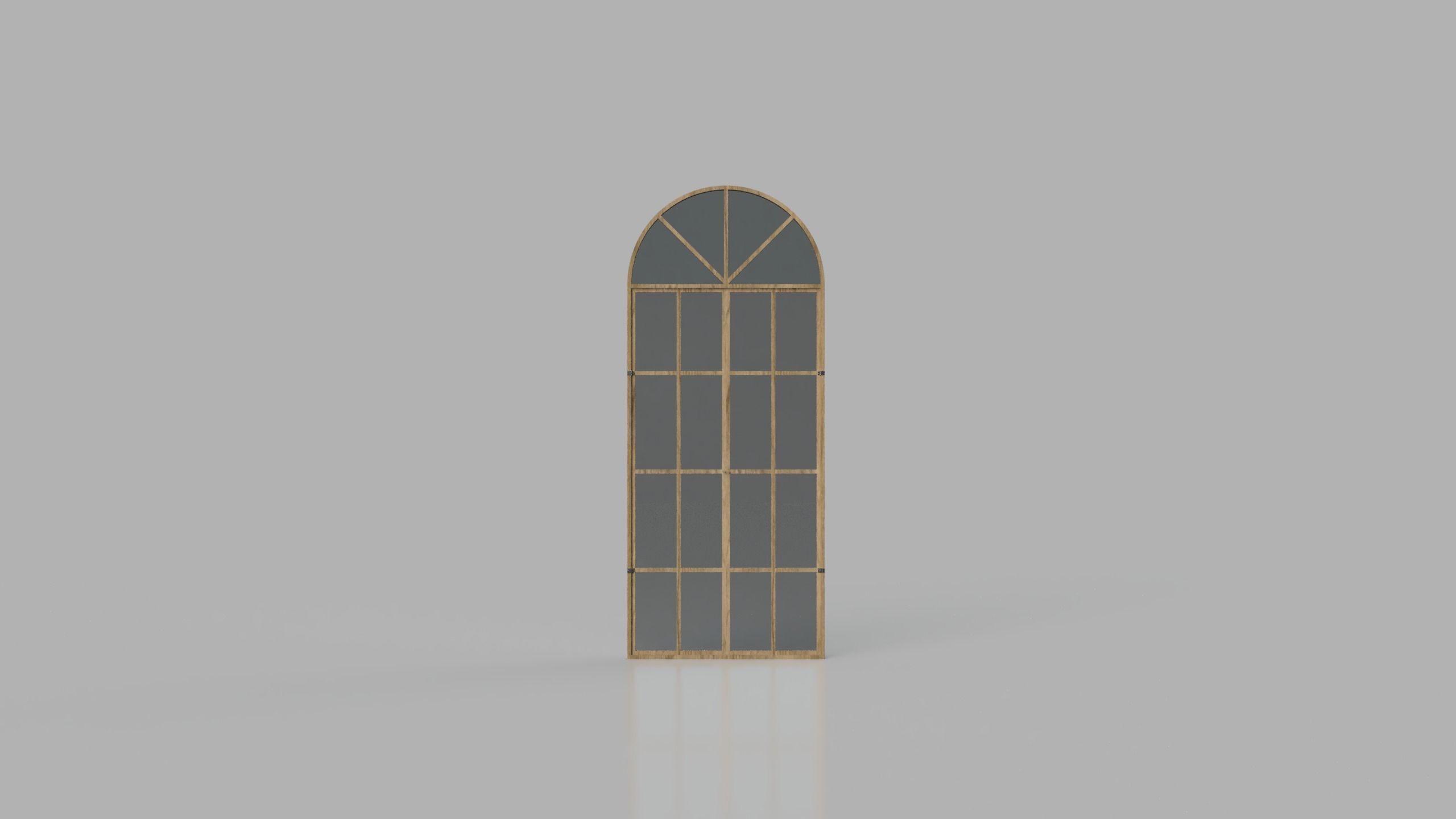 Wooden old stylized Window with hinges Low Poly Free low-poly 3D model_2