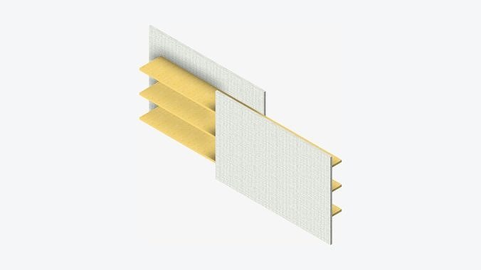 Partition - Contemporary - Changeall - Left - Shelves Low-poly 3D model