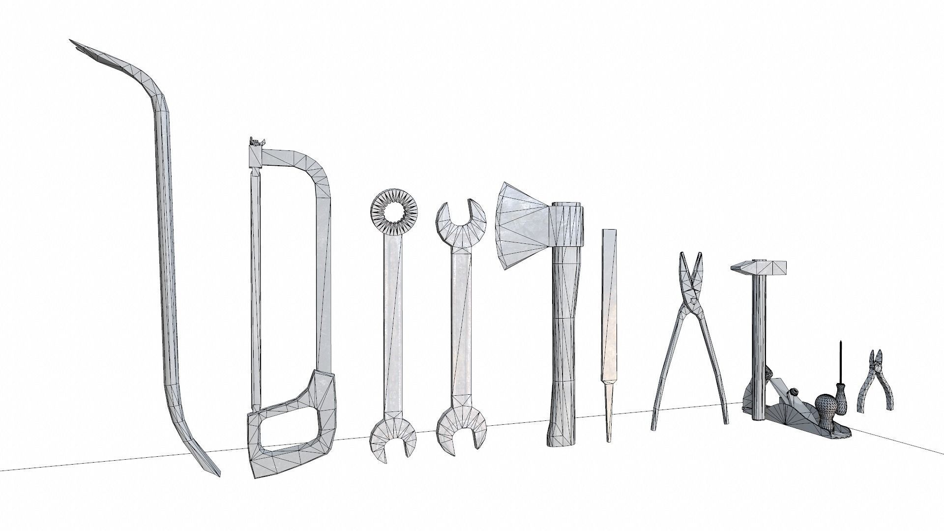 Raw dirty metall tool garage da1 Low-poly 3D model_17