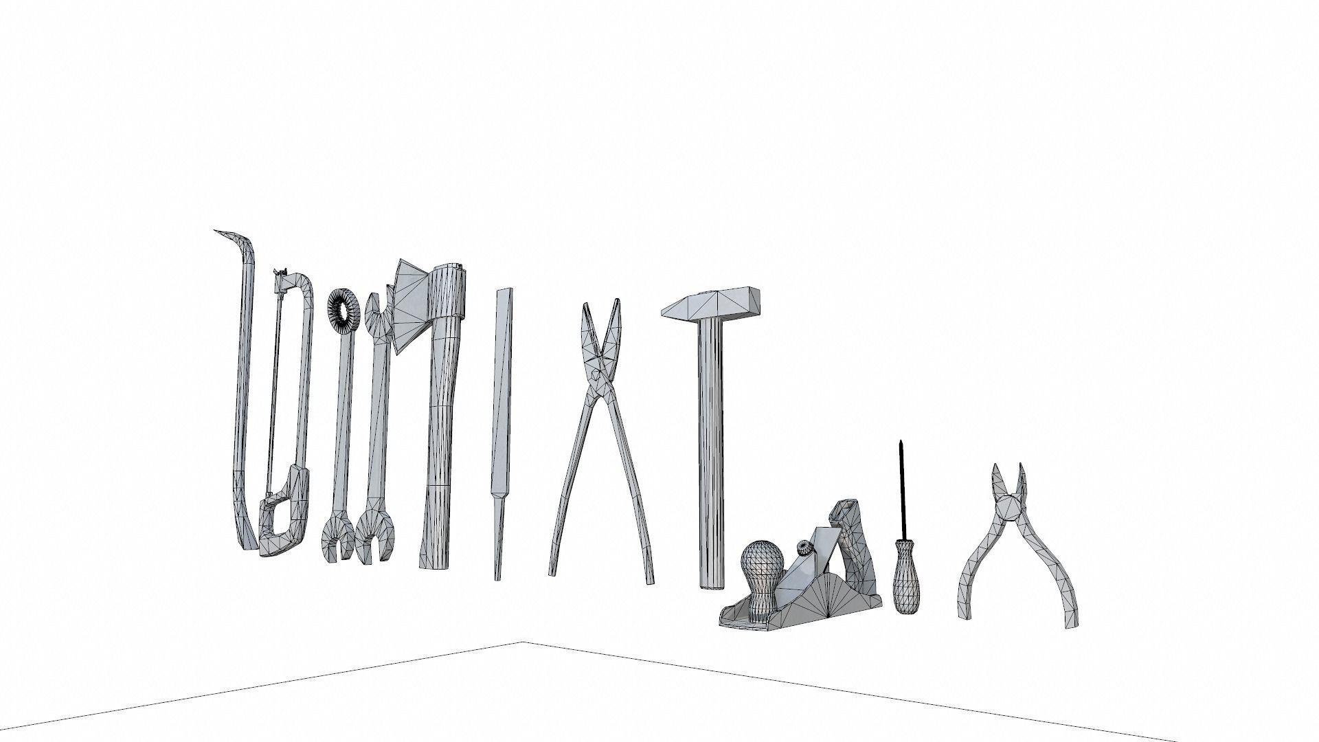 Raw dirty metall tool garage da1 Low-poly 3D model_20