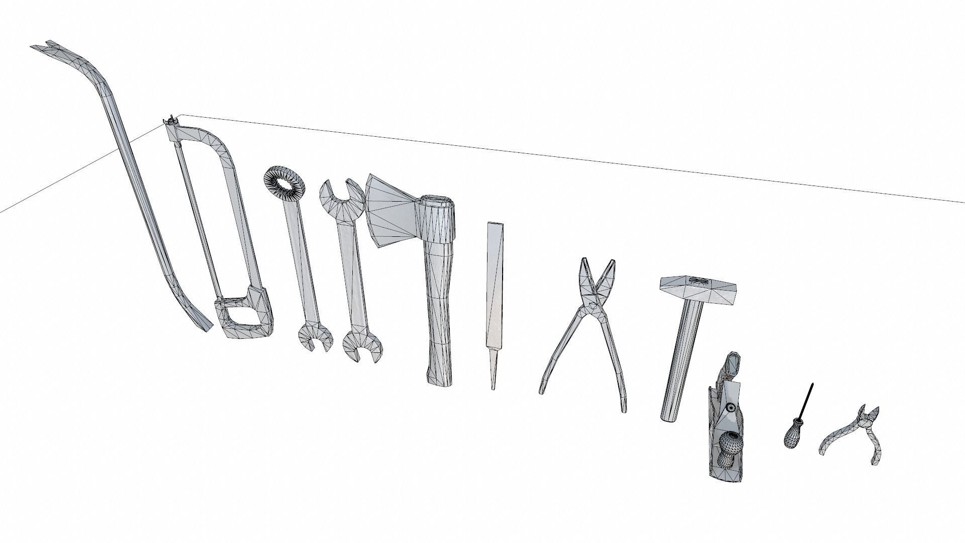 Raw dirty metall tool garage da1 Low-poly 3D model_19