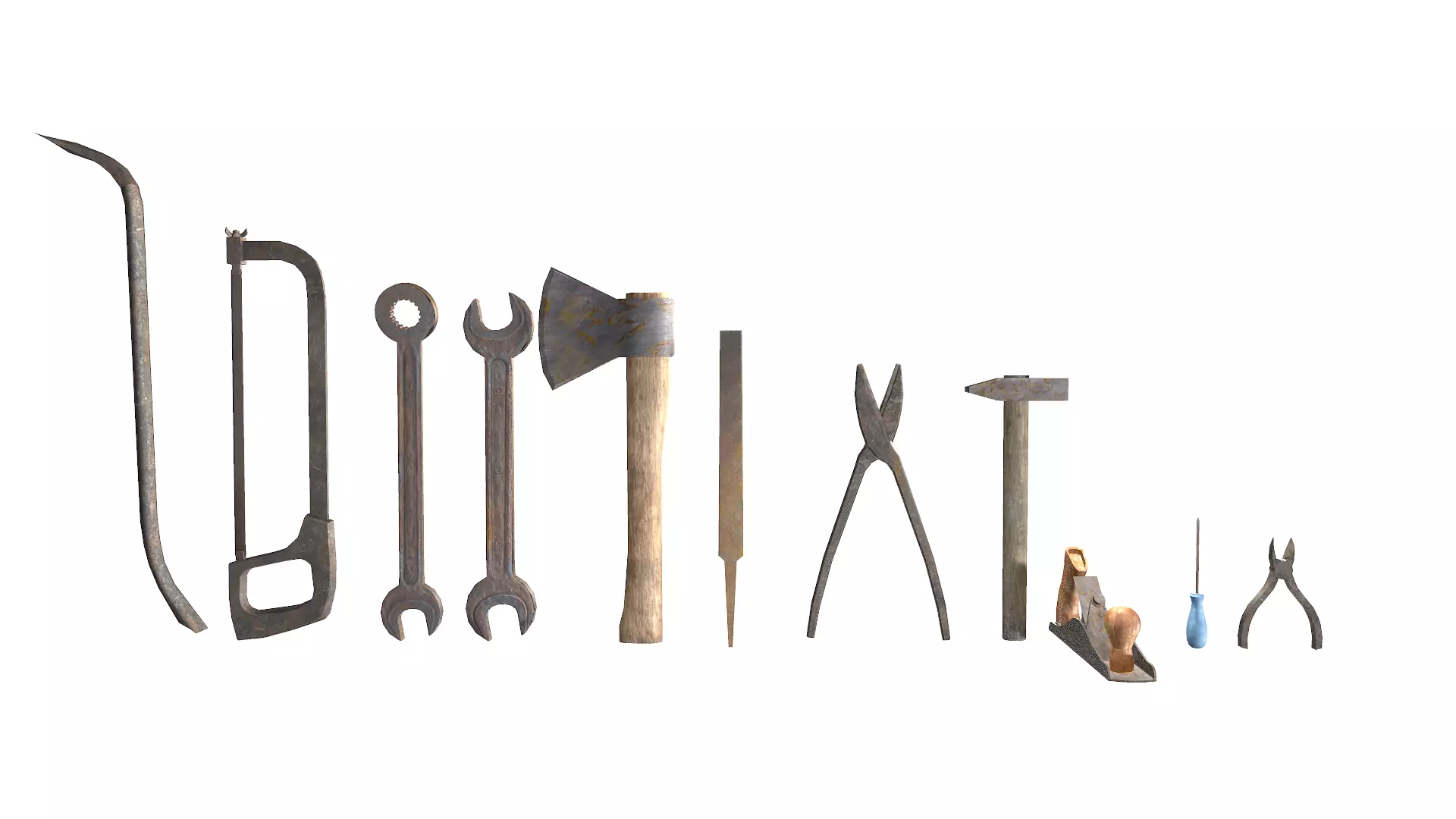 Raw dirty metall tool garage da1 Low-poly 3D model_0