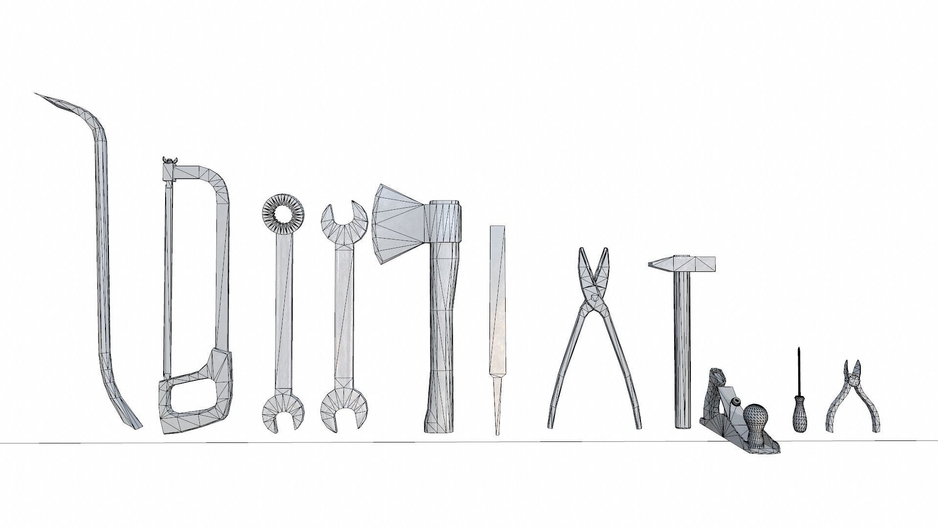 Raw dirty metall tool garage da1 Low-poly 3D model_18