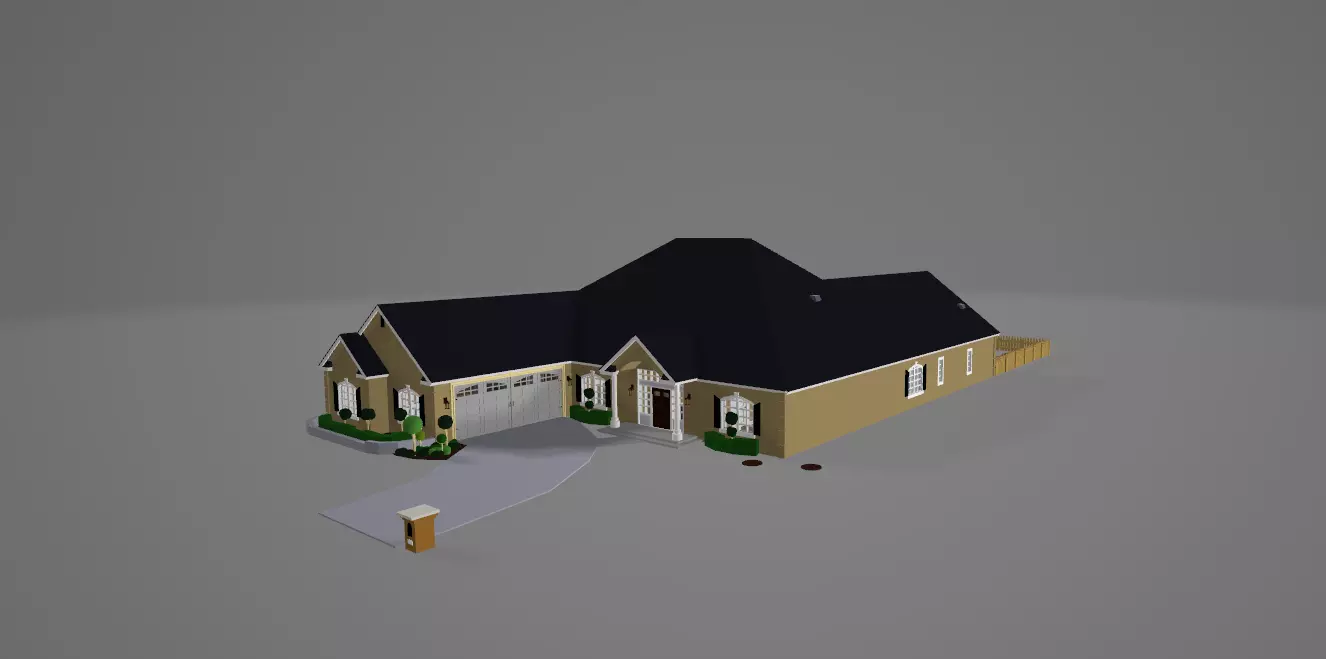sub urban house exterior nice Free 3D model