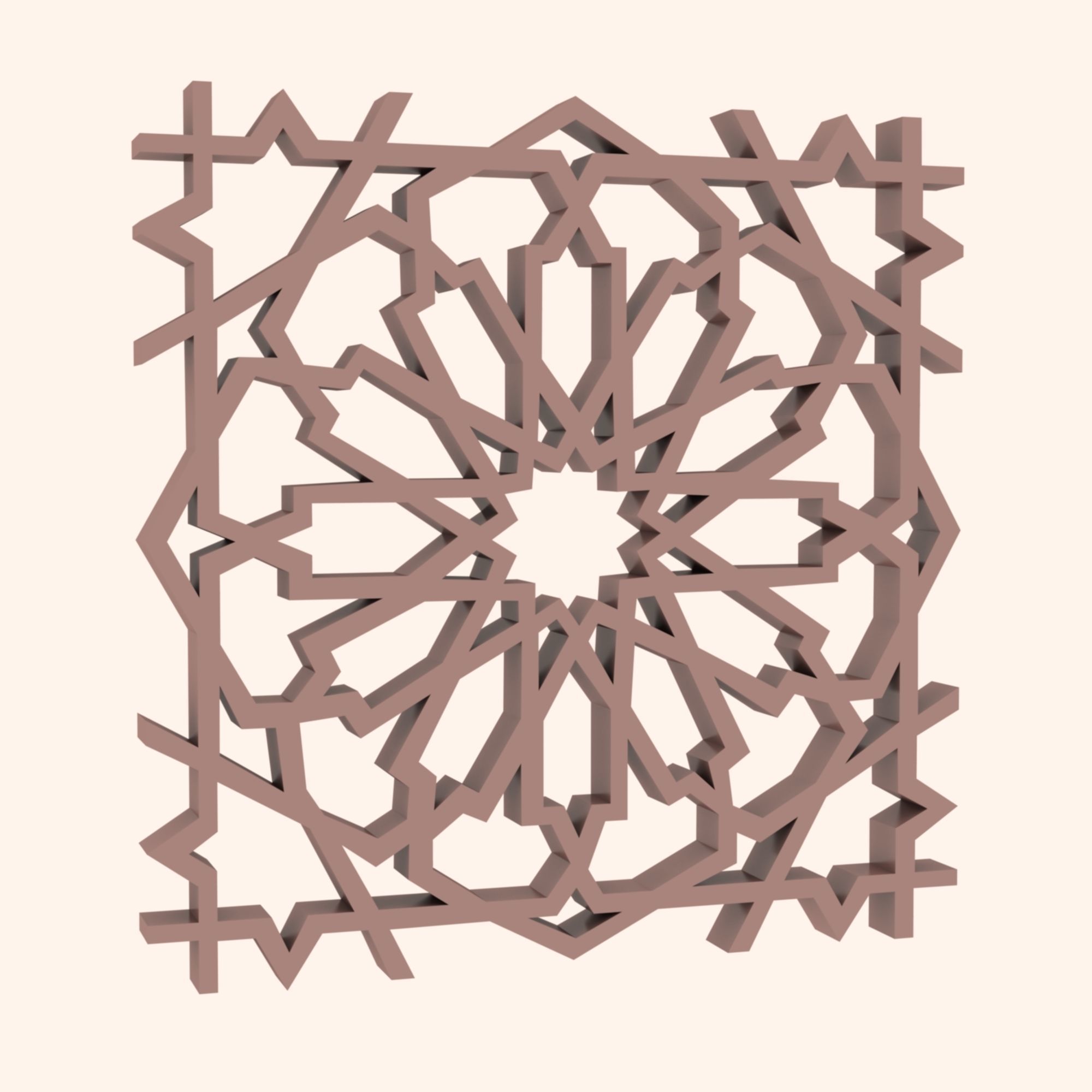 Moroccan pattern  STL  3D print model_7