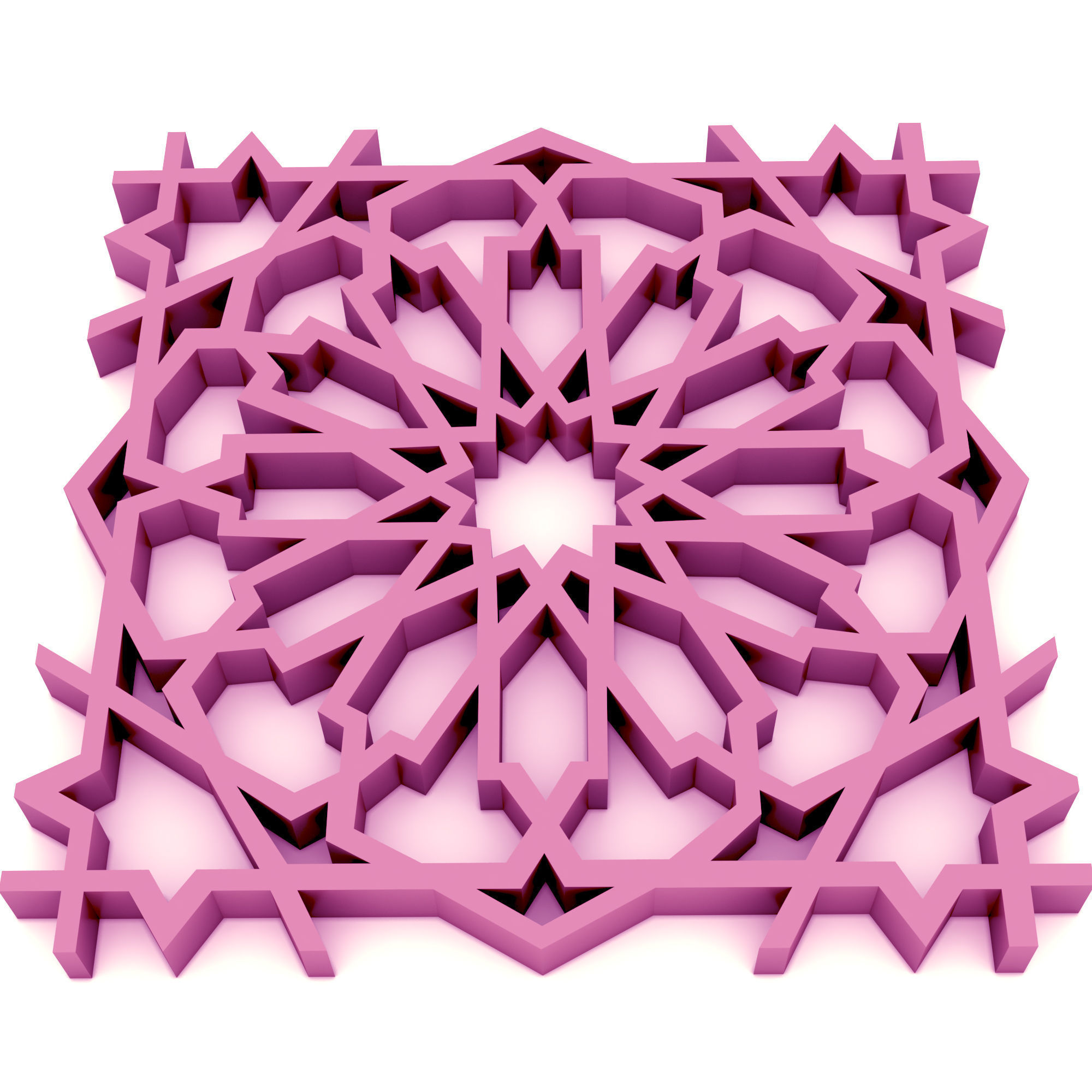 Moroccan pattern  STL  3D print model_5
