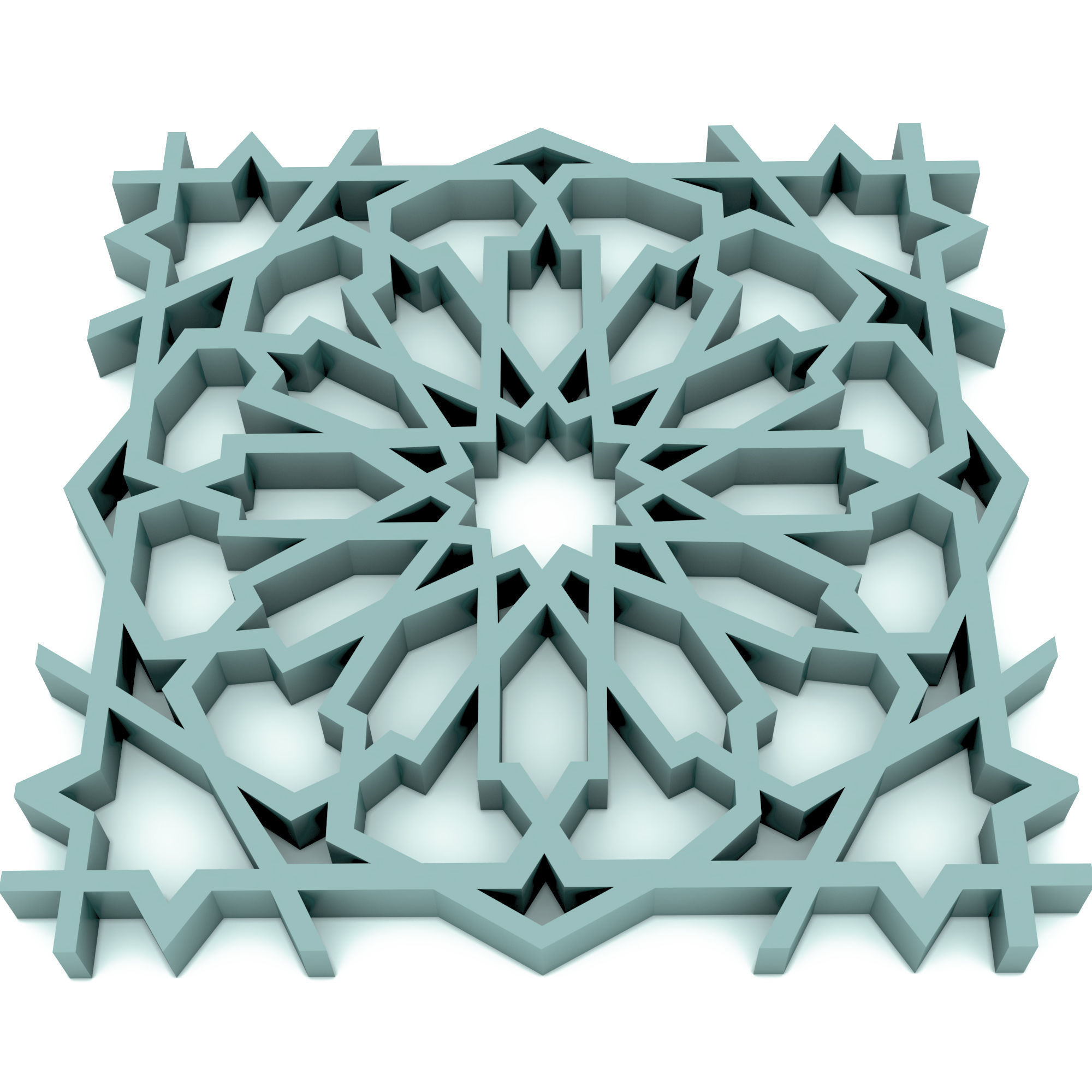 Moroccan pattern  STL  3D print model_4