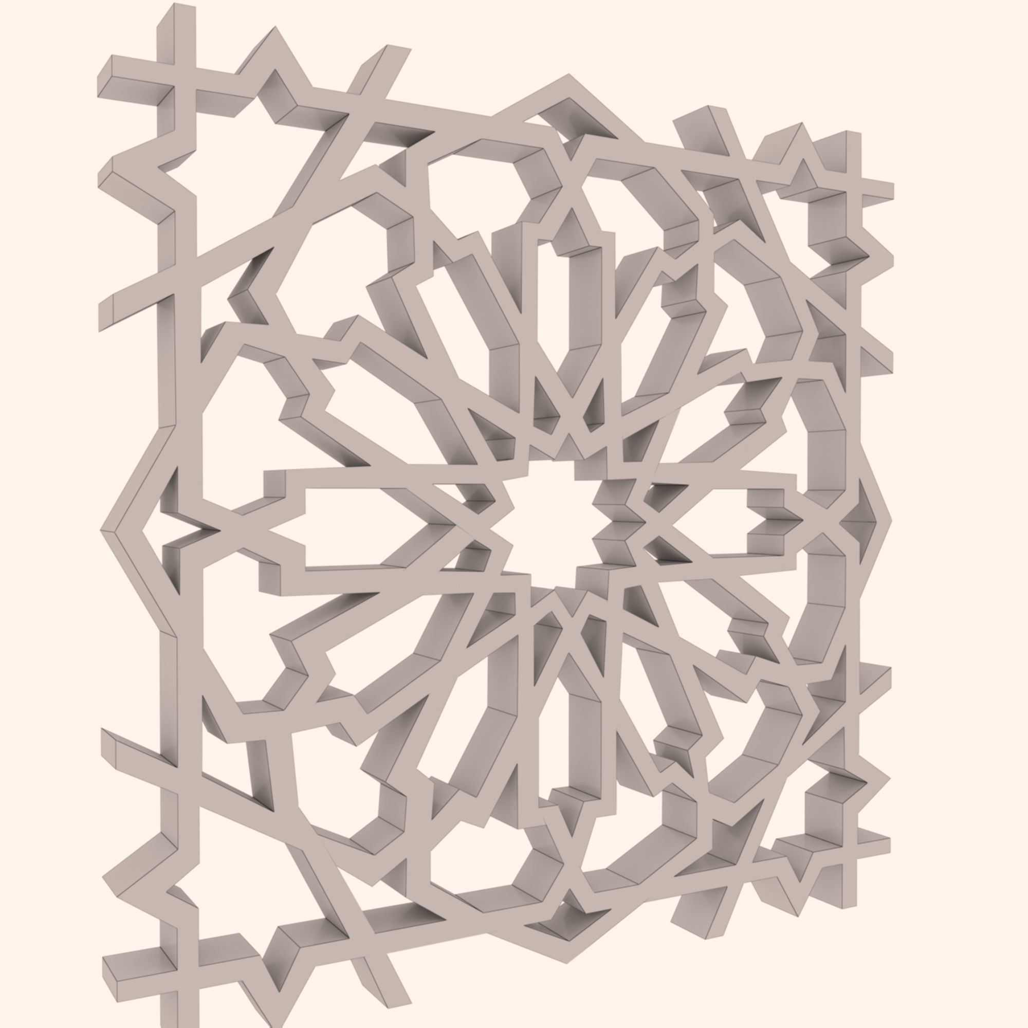 Moroccan pattern  STL  3D print model_6