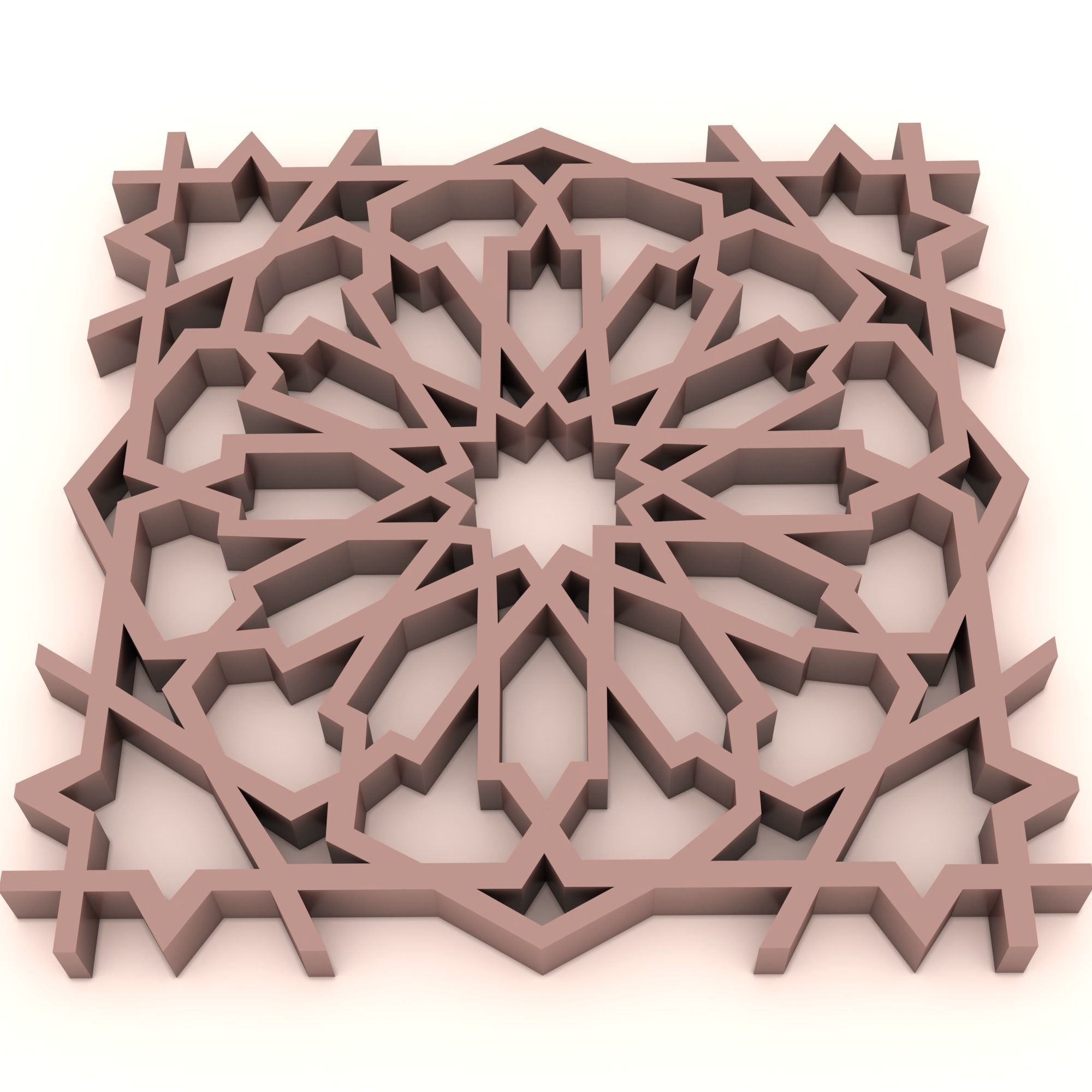Moroccan pattern  STL  3D print model_3