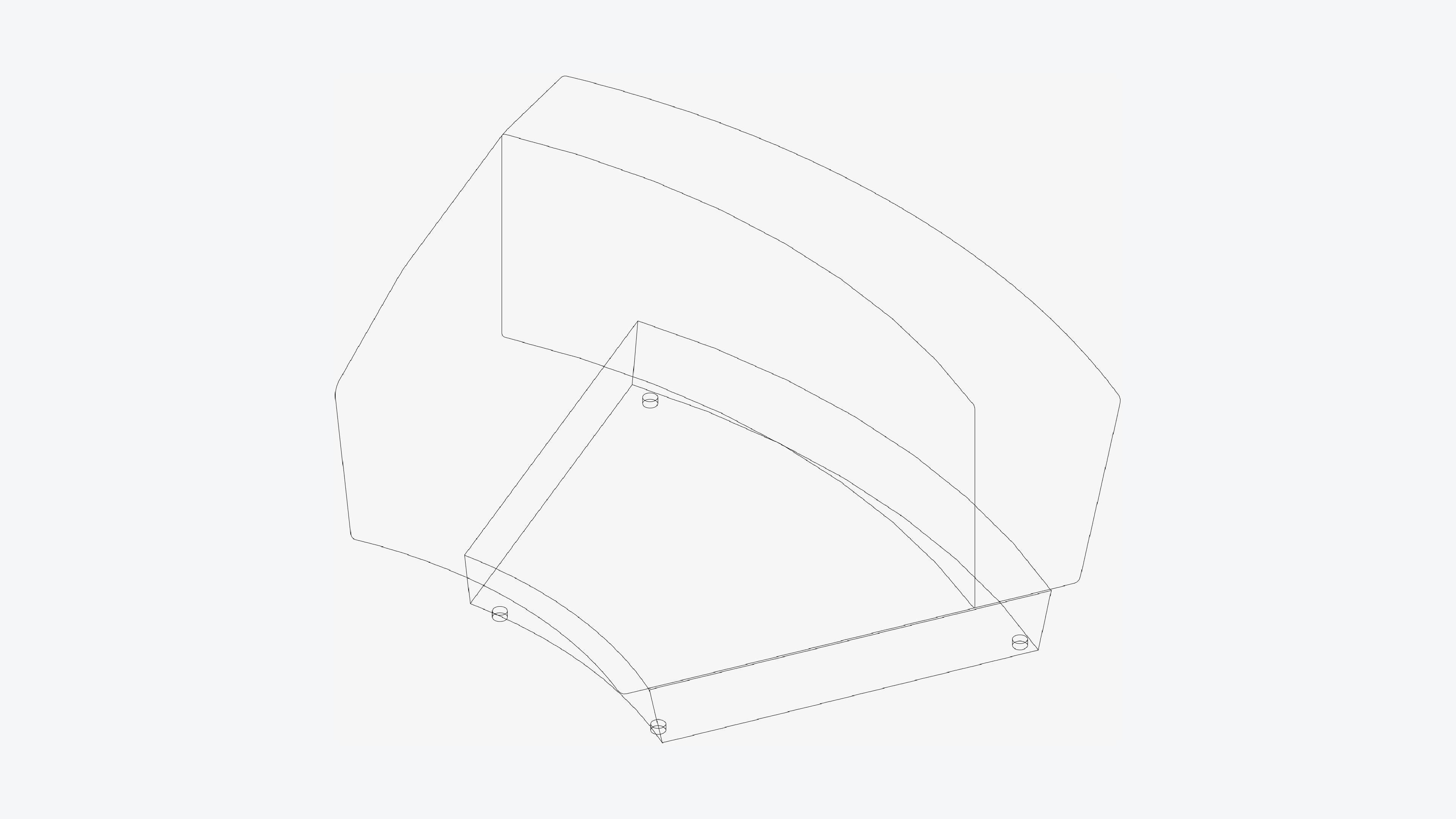 Seating - Contemporary - Blume - Closing - Round - Left Low-poly 3D model_3
