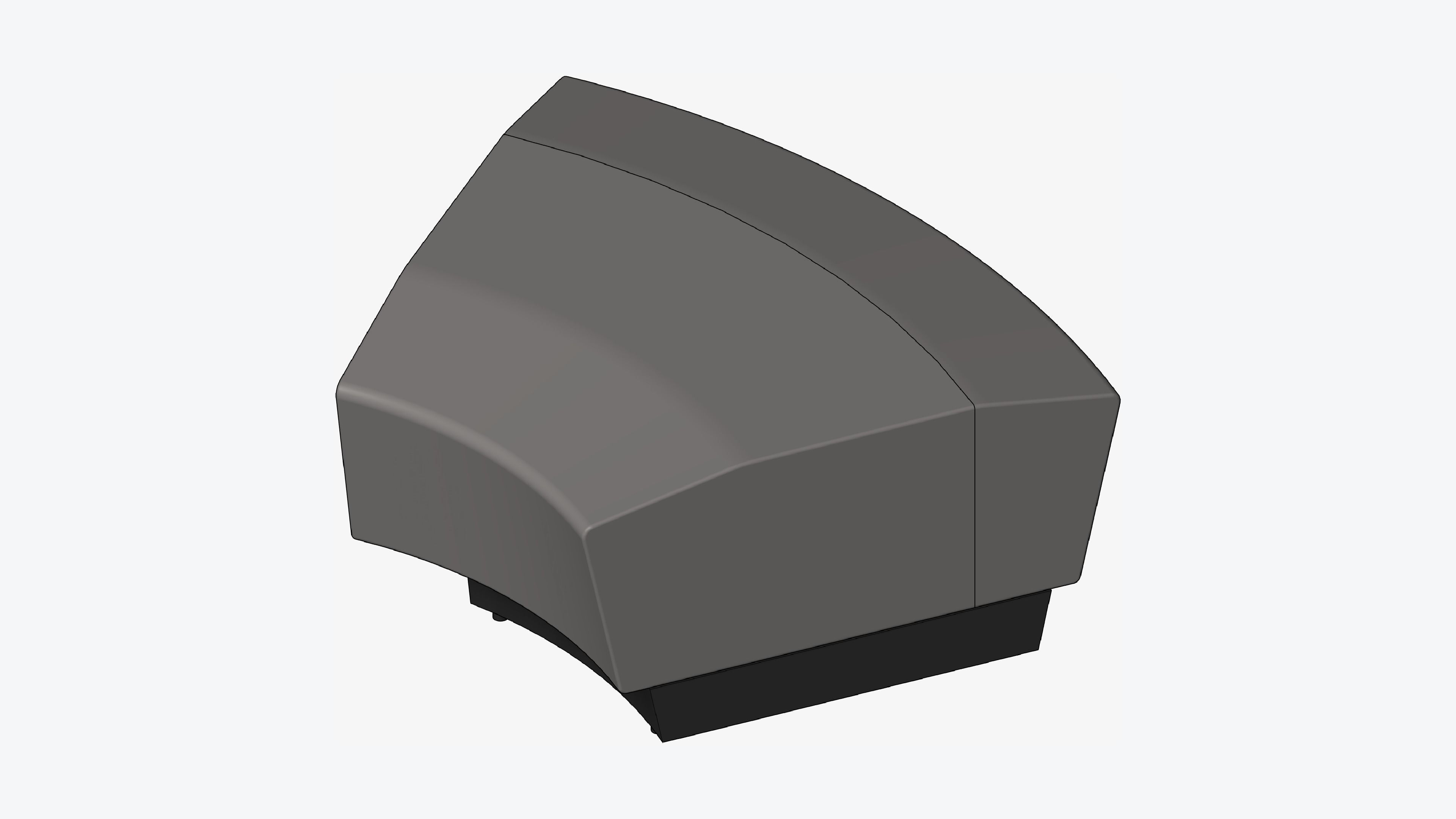 Seating - Contemporary - Blume - Closing - Round - Left Low-poly 3D model_1