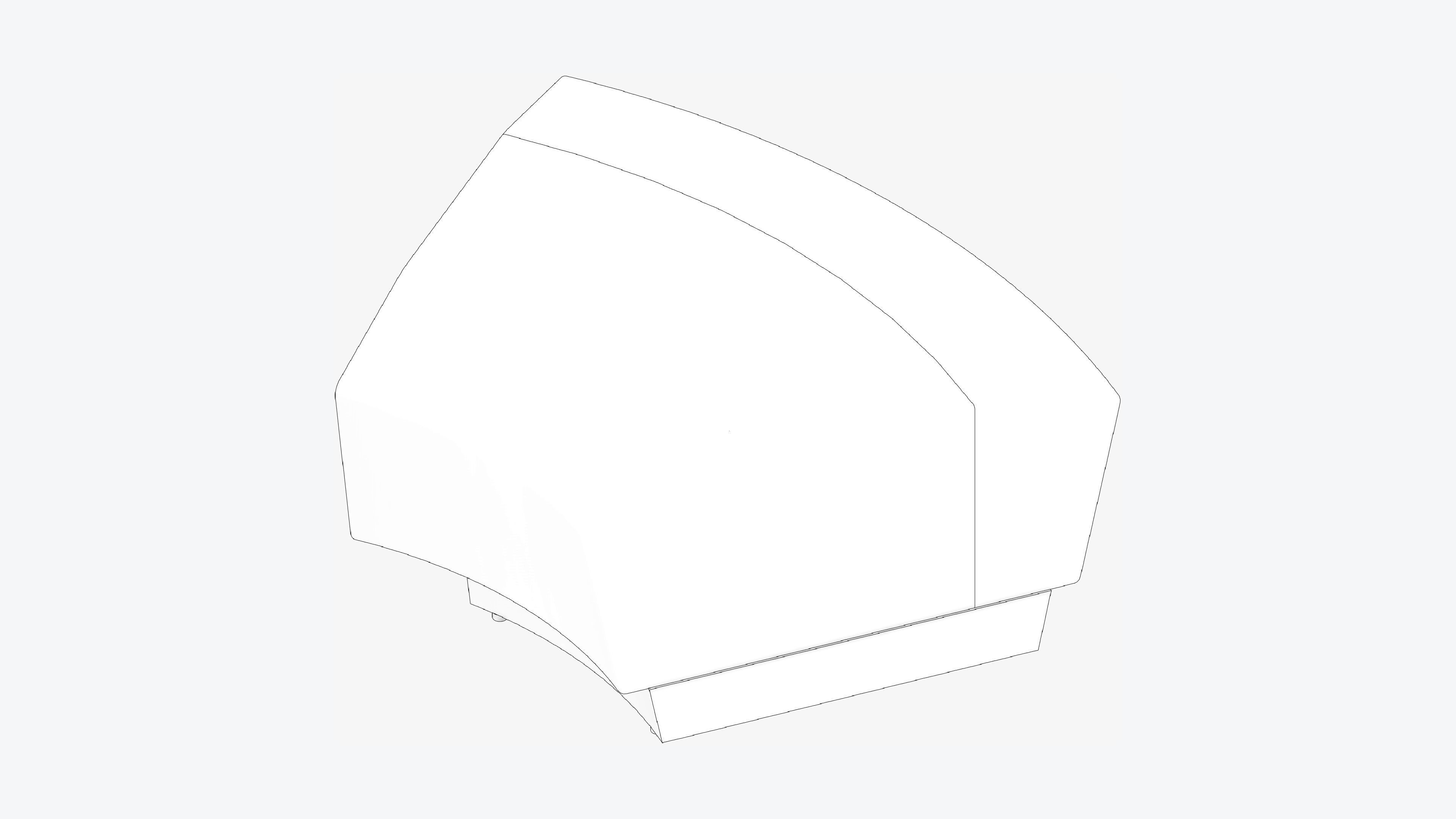 Seating - Contemporary - Blume - Closing - Round - Left Low-poly 3D model_2