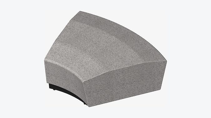 Seating - Contemporary - Blume - Closing - Round - Right Low-poly 3D model