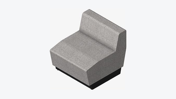 Furniture - Seating - Contemporary - Blume - Extension - Back Low-poly 3D model