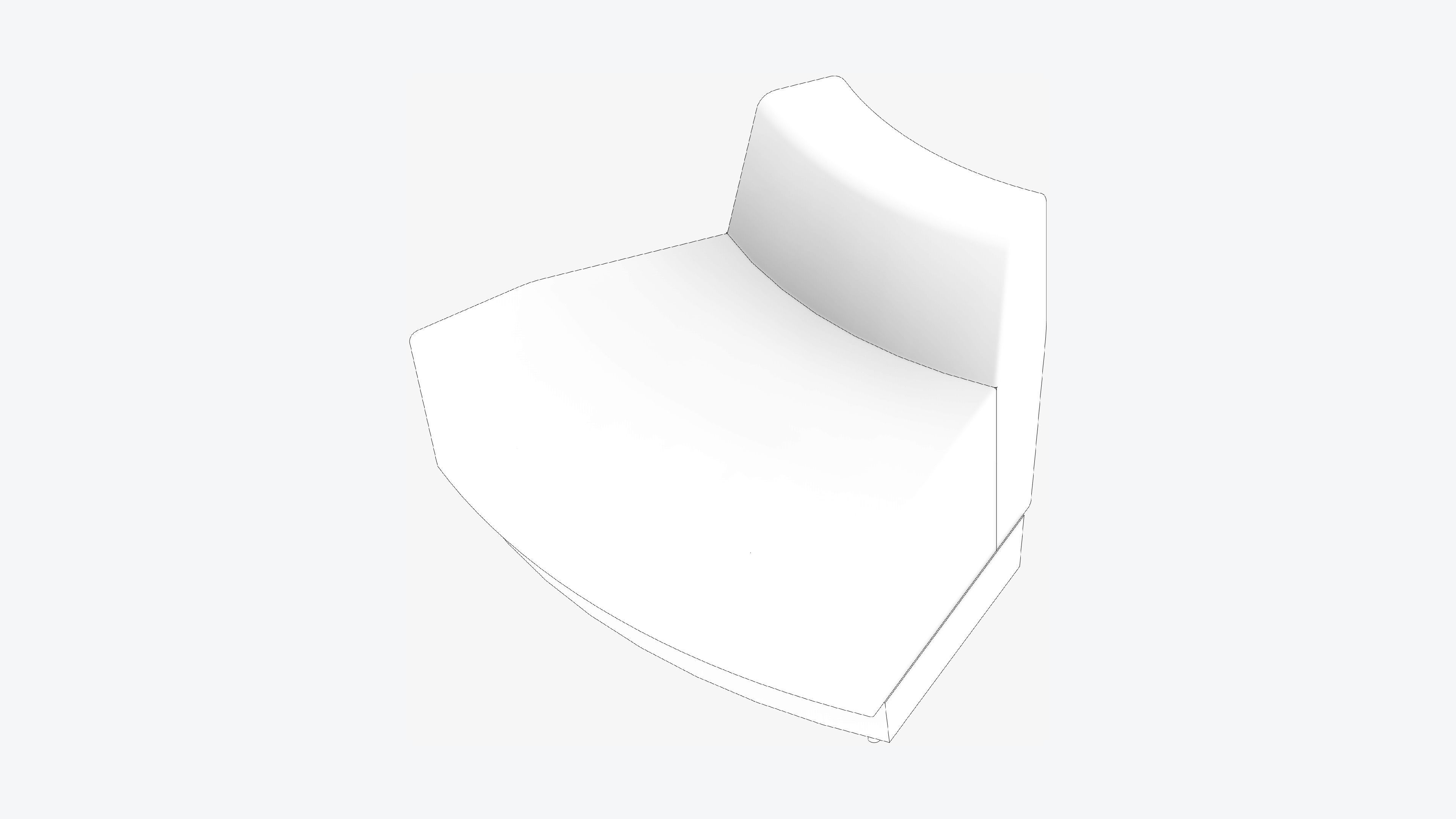 Seating - Contemporary - Blume - Type - Extension - Back - Round Low-poly 3D model_2