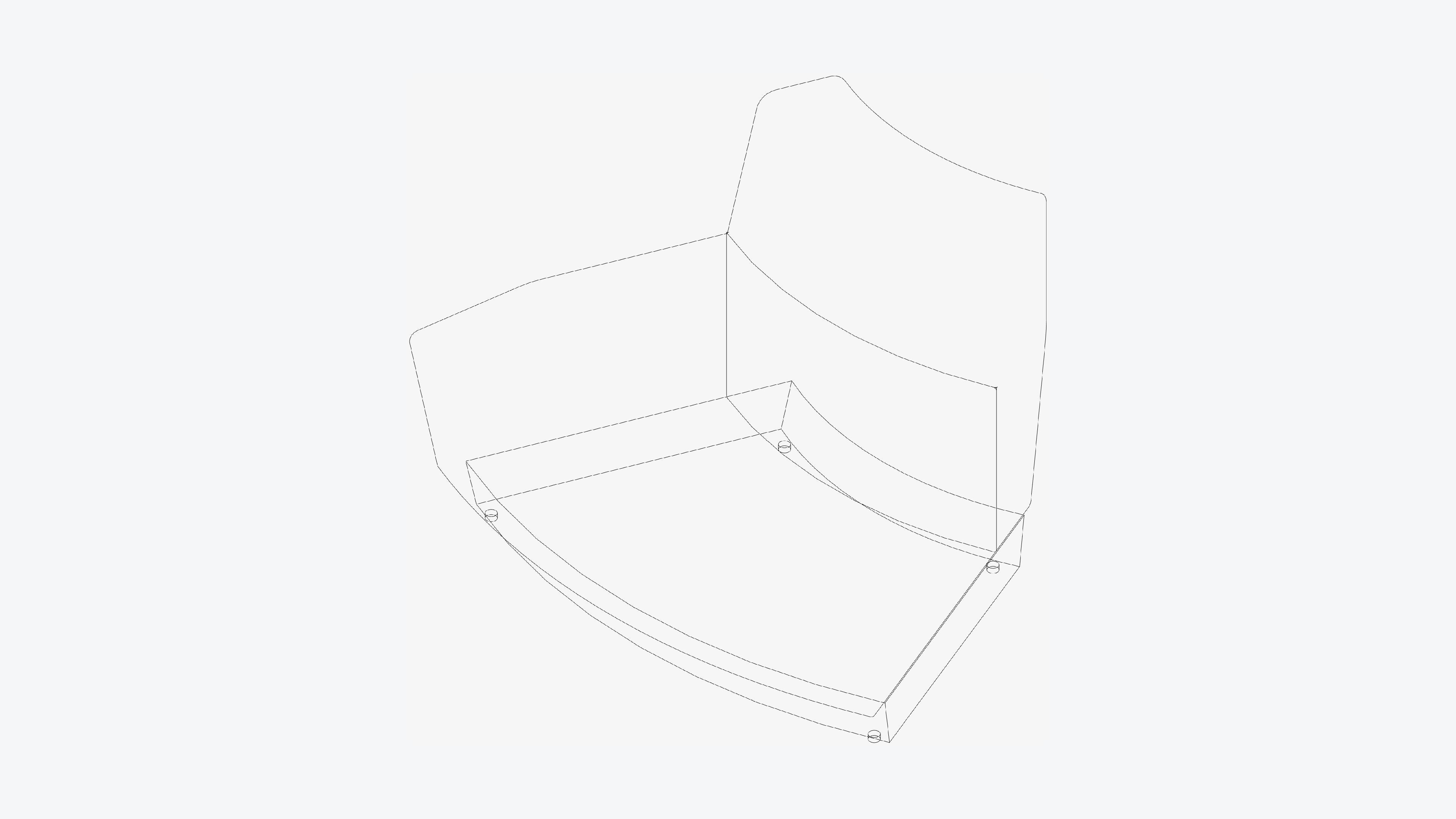 Seating - Contemporary - Blume - Type - Extension - Back - Round Low-poly 3D model_3